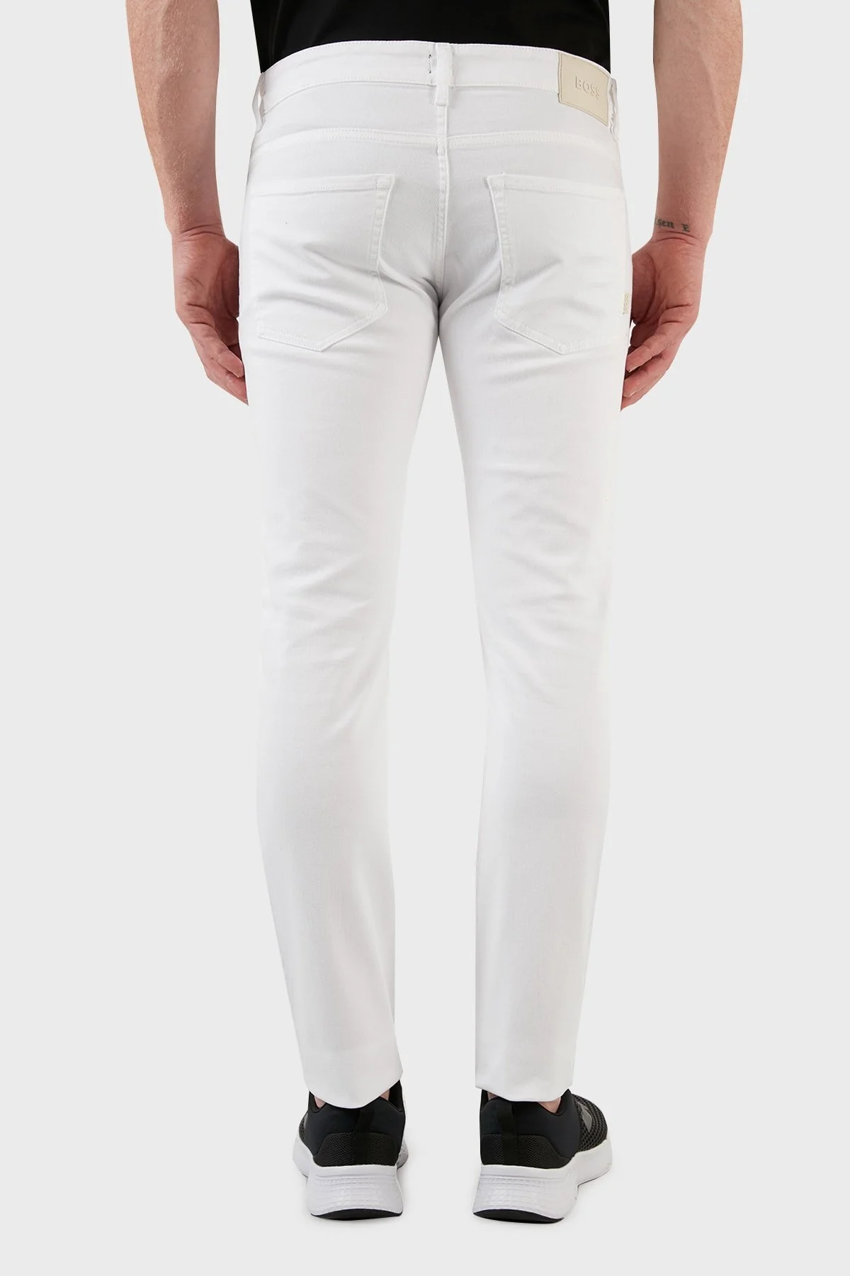 Boss Pamuklu Normal Bel Regular Fit Düz Paça Jeans Erkek Kot Pantolon 50467675 101 BEYAZ - 5