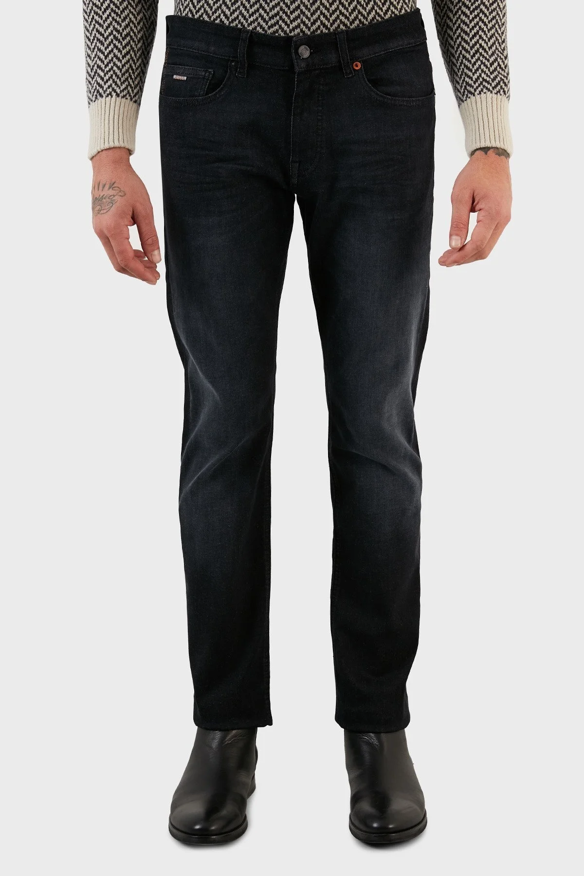 Boss Pamuklu Normal Bel Slim Fit Dar Paça Jeans Erkek Kot Pantolon 50480221 017 SİYAH - 2