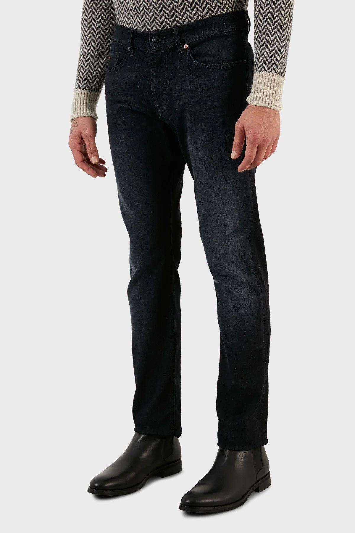Boss Pamuklu Normal Bel Slim Fit Dar Paça Jeans Erkek Kot Pantolon 50480221 017 SİYAH - 3