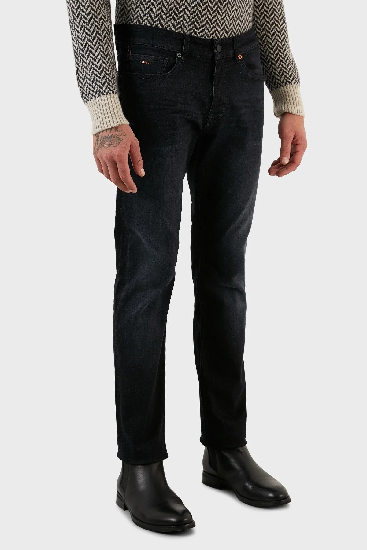 Boss Pamuklu Normal Bel Slim Fit Dar Paça Jeans Erkek Kot Pantolon 50480221 017 SİYAH - 4