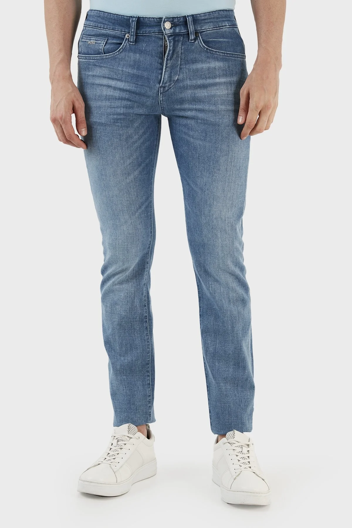 Boss Pamuklu Normal Bel Slim Fit Düz Paça Jeans Erkek Kot Pantolon 50488494 445 MAVİ - 11
