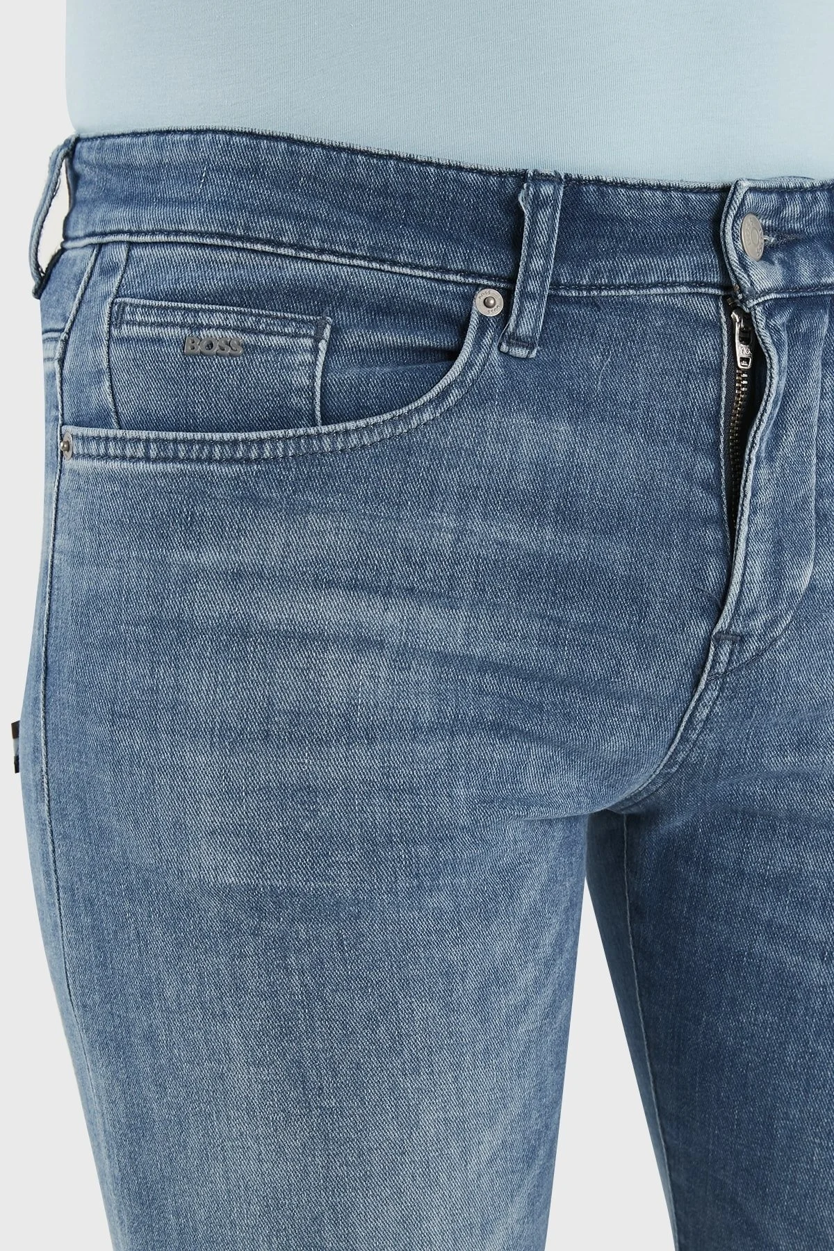 Boss Pamuklu Normal Bel Slim Fit Düz Paça Jeans Erkek Kot Pantolon 50488494 445 MAVİ - 12