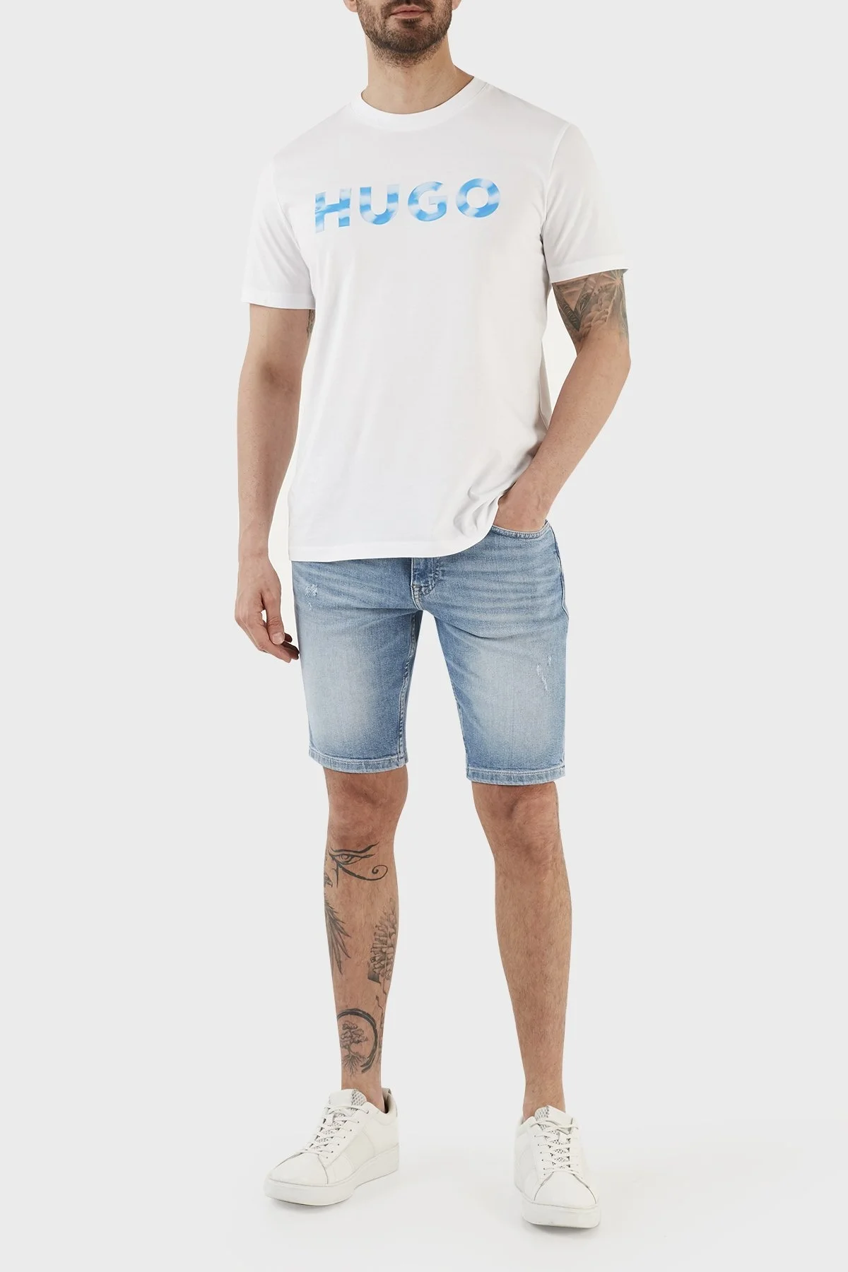 Boss Pamuklu Normal Bel Slim Fit Kot Erkek Short 50490005 441 MAVİ - 1