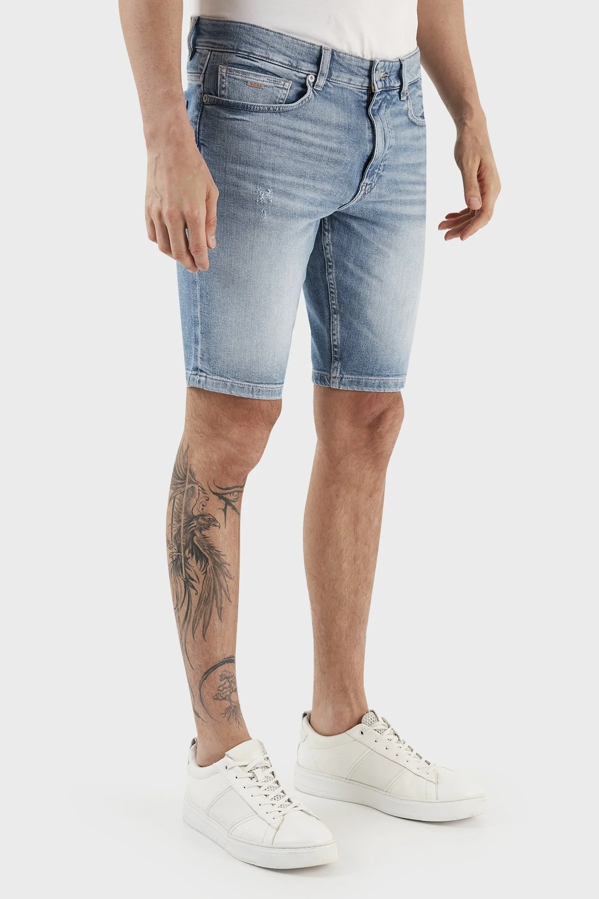 Boss Pamuklu Normal Bel Slim Fit Kot Erkek Short 50490005 441 MAVİ - 3