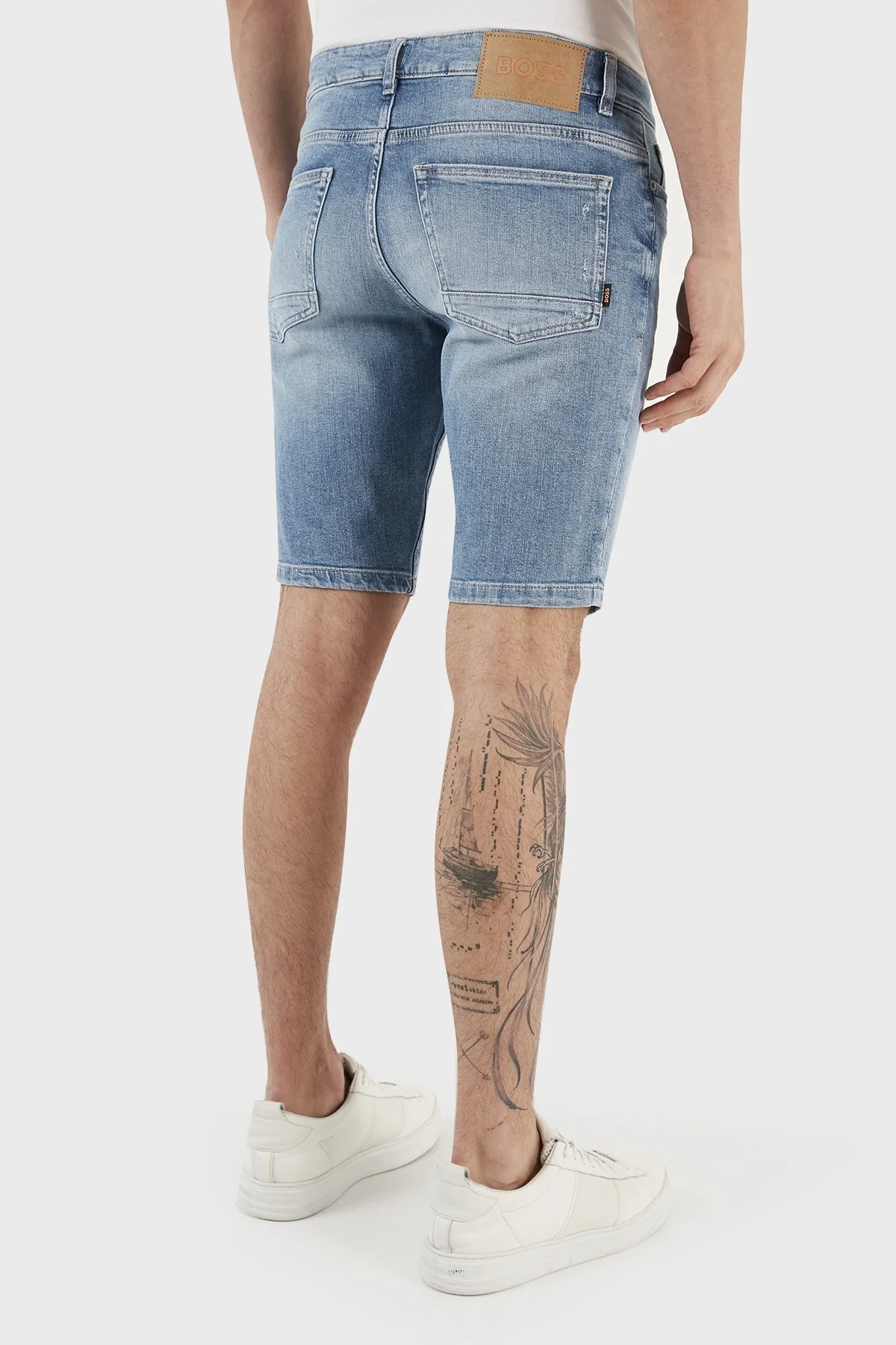 Boss Pamuklu Normal Bel Slim Fit Kot Erkek Short 50490005 441 MAVİ - 6