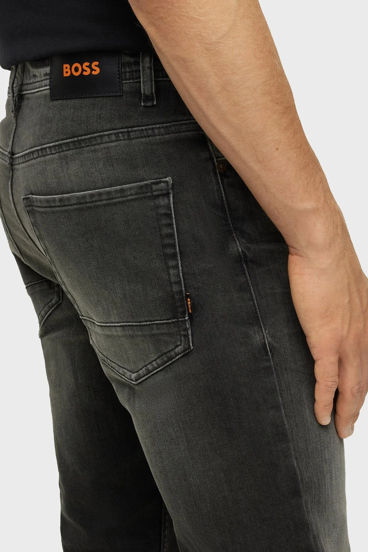 Boss Pamuklu Normal Bel Slim Fit Pantolon Erkek Kot Pantolon 50484322 007 SİYAH - 4