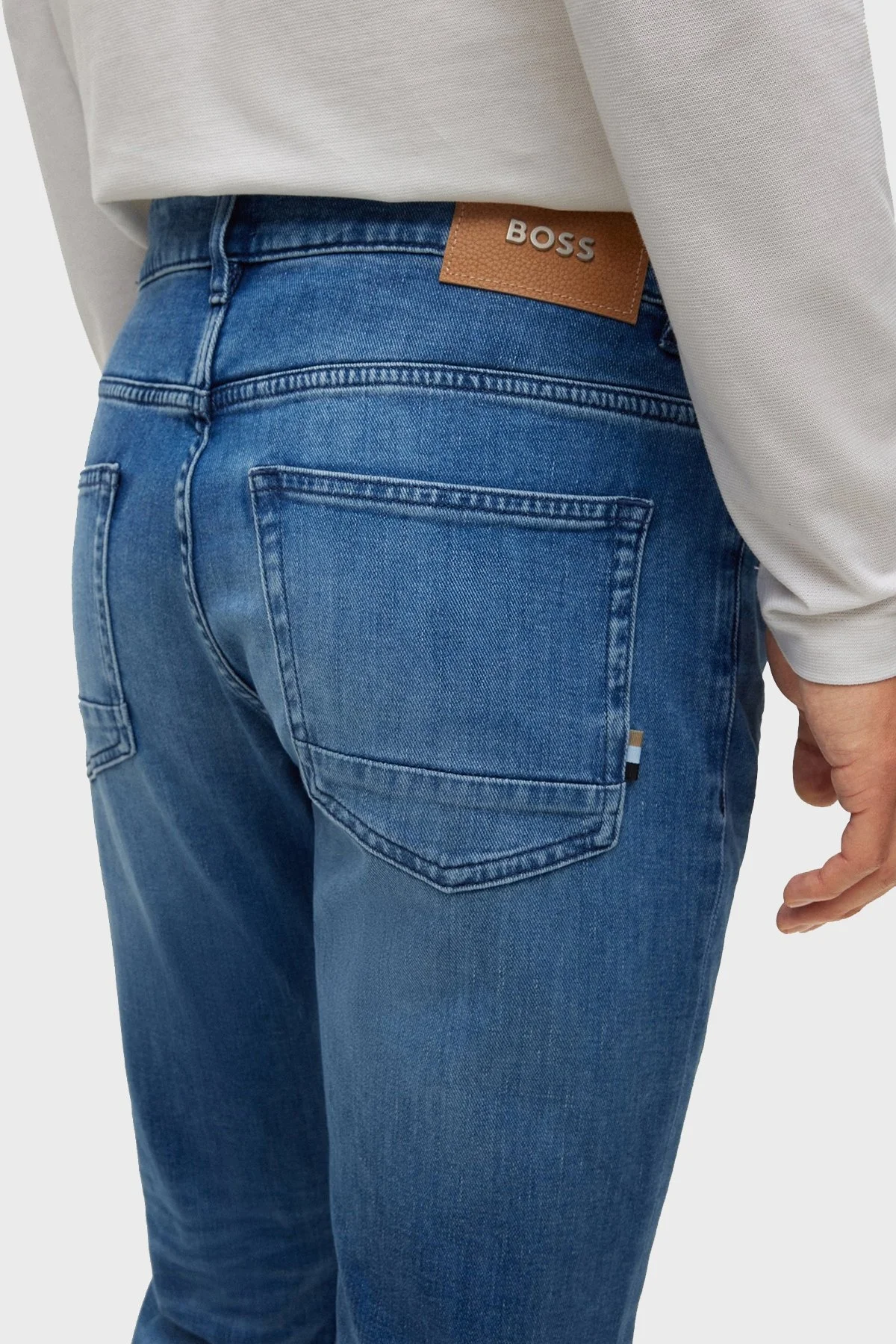 Boss Pamuklu Normal Bel Slim Fit Pantolon Erkek Kot Pantolon 50491012 430 MAVİ - 4