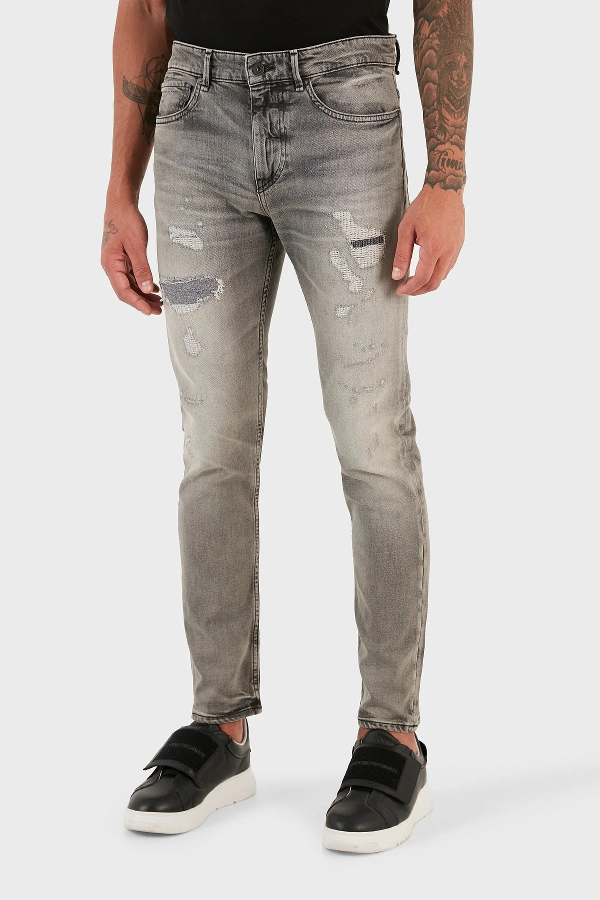 Boss Delano Pamuklu Slim Tapered Fit Dar Paça Jeans Erkek Kot Pantolon 50496515 039 GRİ - 2