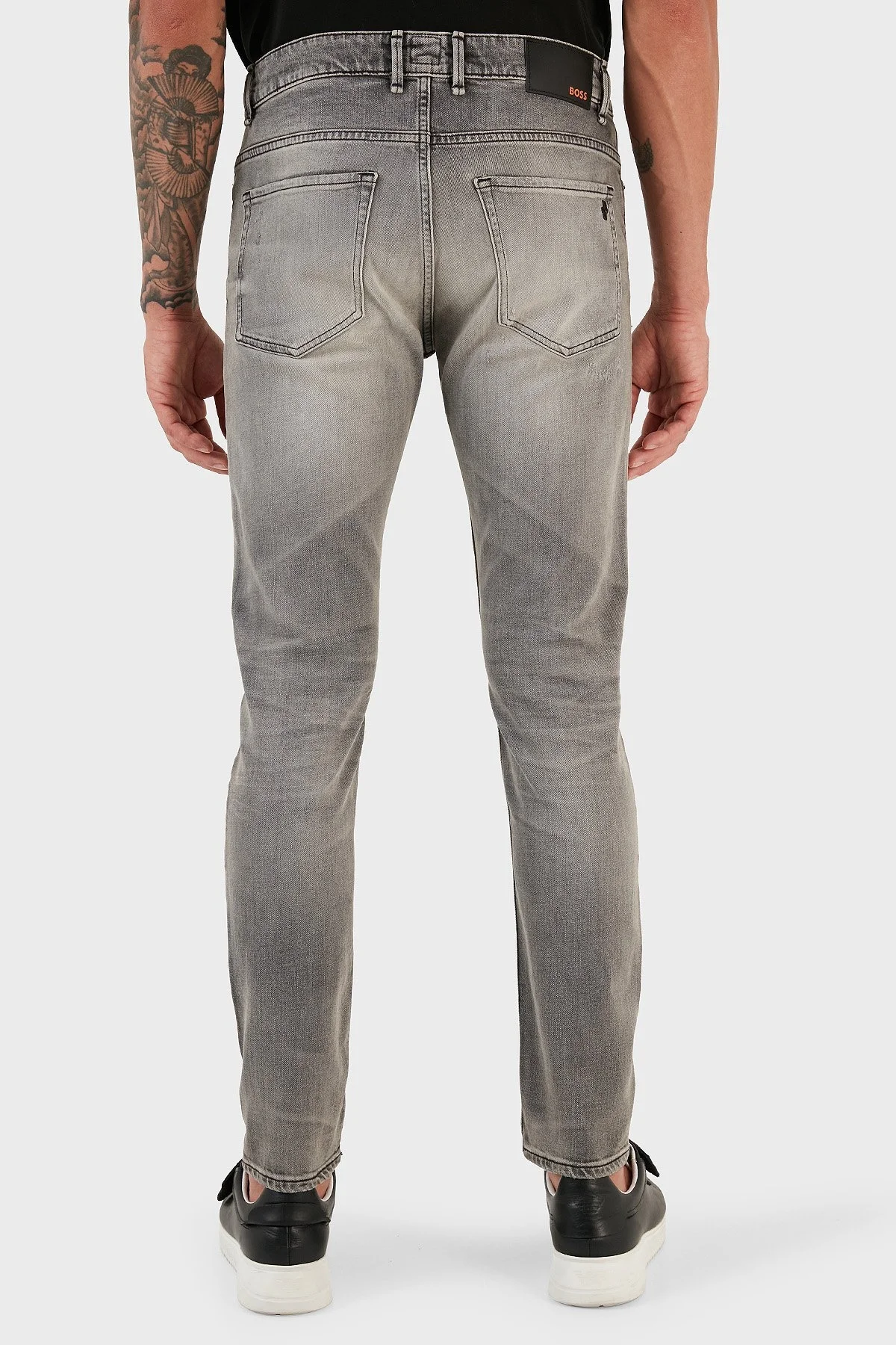 Boss Delano Pamuklu Slim Tapered Fit Dar Paça Jeans Erkek Kot Pantolon 50496515 039 GRİ - 3