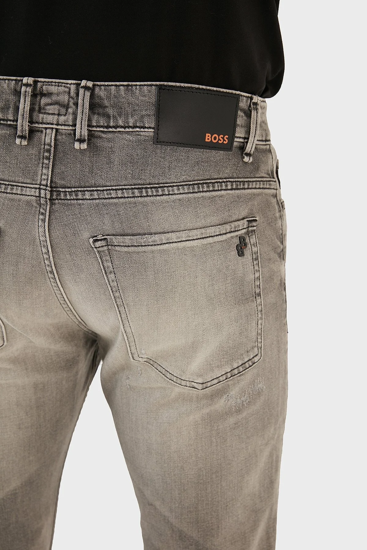 Boss Delano Pamuklu Slim Tapered Fit Dar Paça Jeans Erkek Kot Pantolon 50496515 039 GRİ - 6