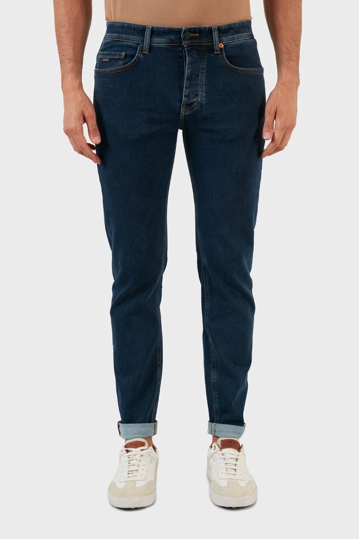 Boss Pamuklu Normal Bel Tapered Fit Jeans Erkek Kot Pantolon 50477954 412 LACİVERT - 2