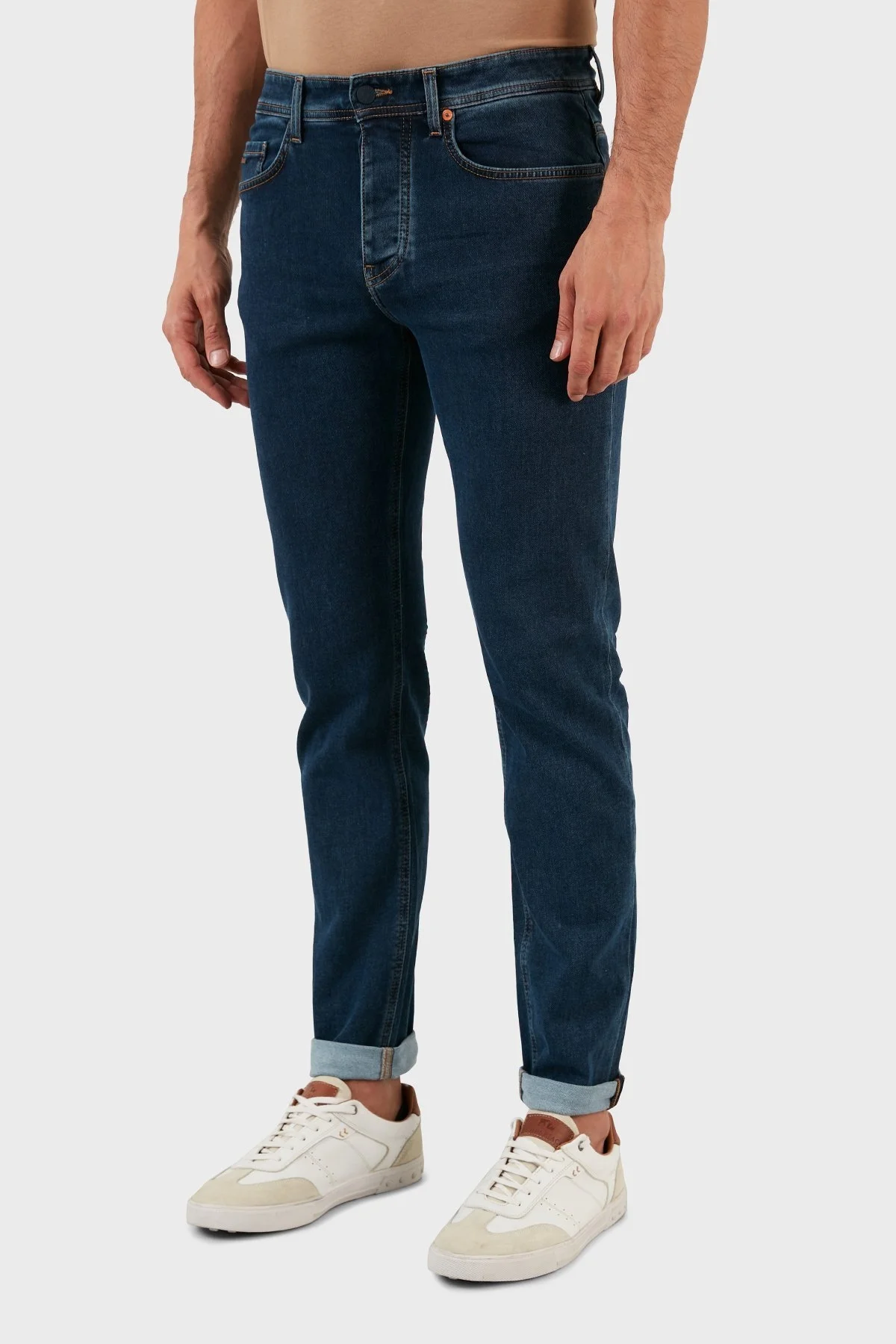 Boss Pamuklu Normal Bel Tapered Fit Jeans Erkek Kot Pantolon 50477954 412 LACİVERT - 3