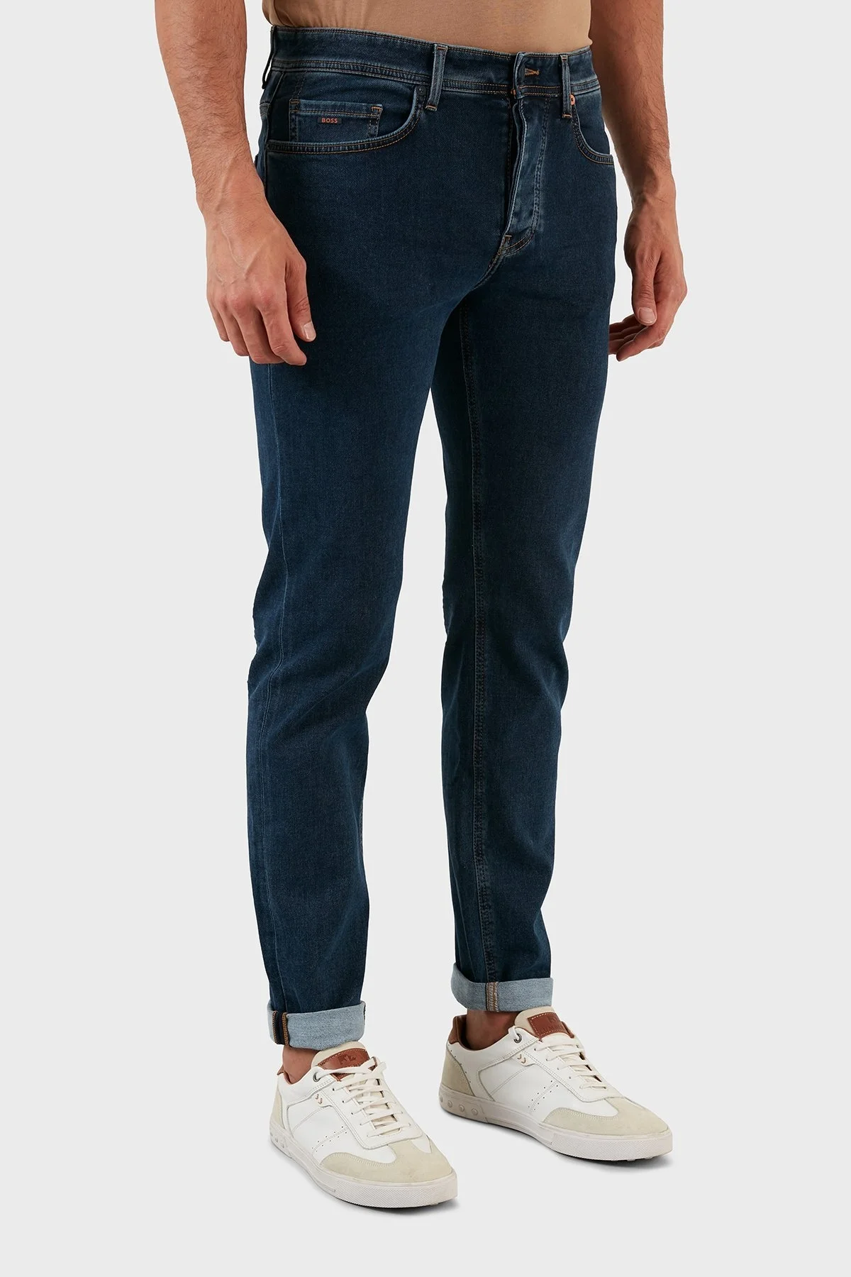 Boss Pamuklu Normal Bel Tapered Fit Jeans Erkek Kot Pantolon 50477954 412 LACİVERT - 4