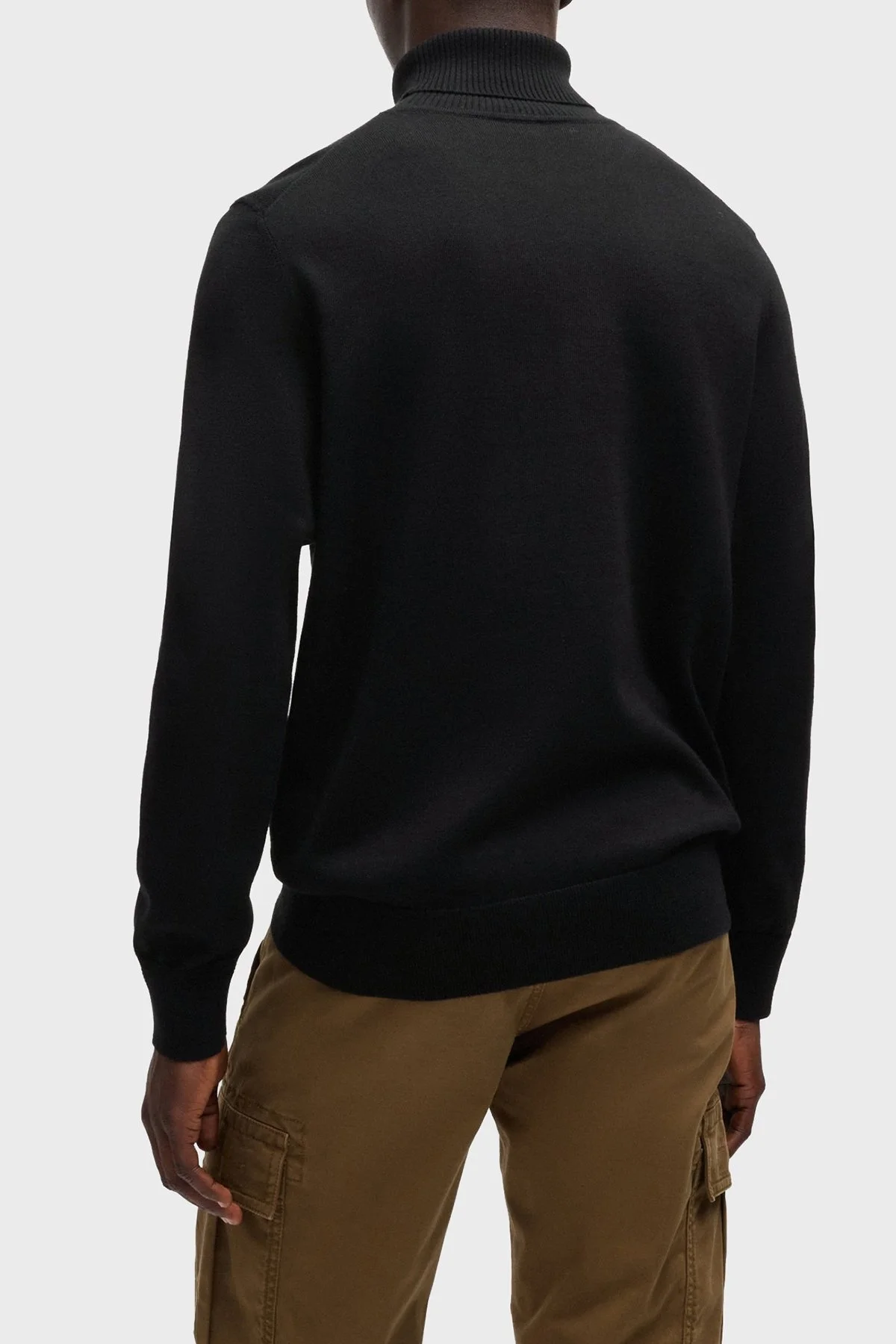 Boss Pamuklu Regular Fit Balıkçı Yaka Erkek Kazak 50527573 001 SİYAH - 2