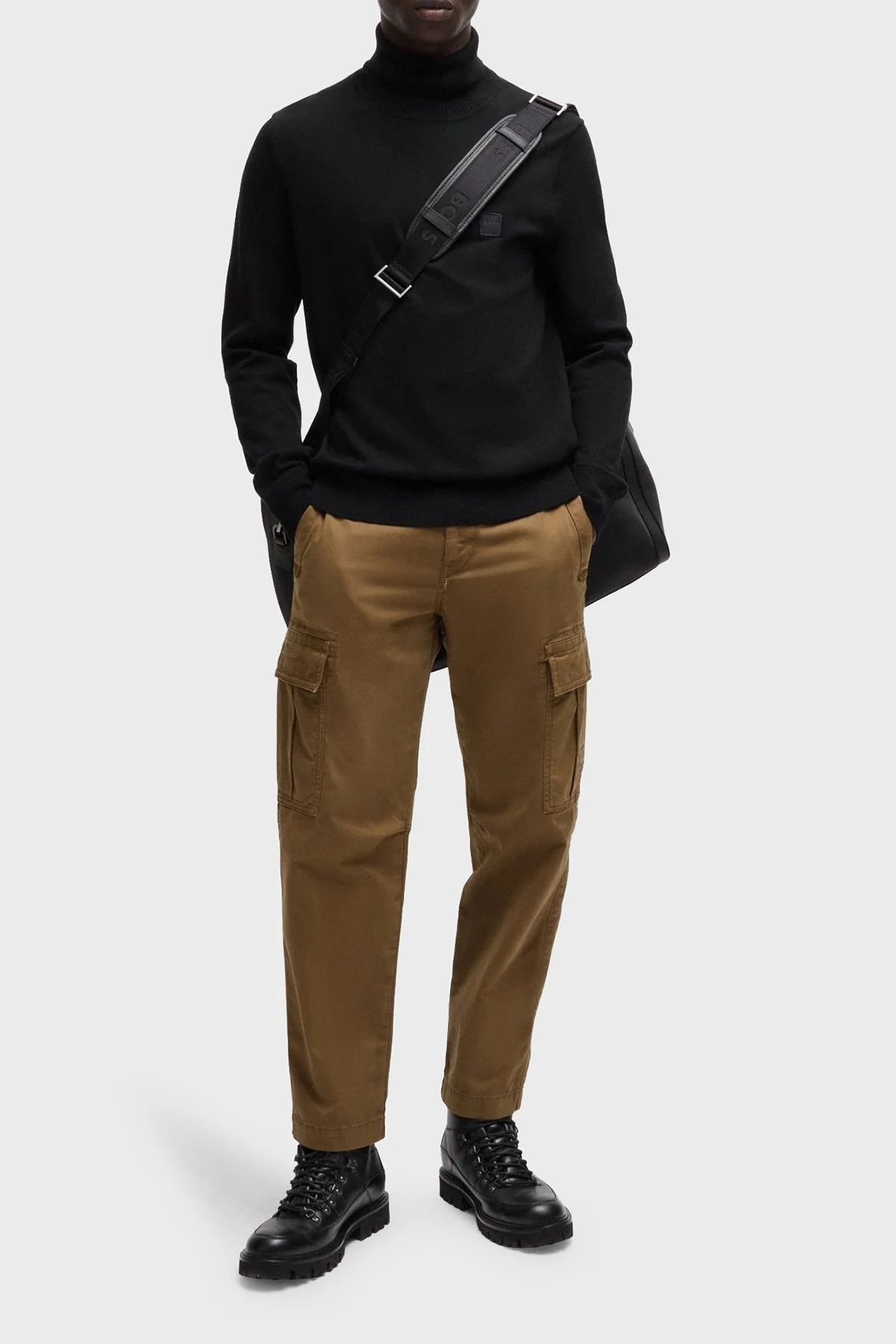 Boss Pamuklu Regular Fit Balıkçı Yaka Erkek Kazak 50527573 001 SİYAH - 3