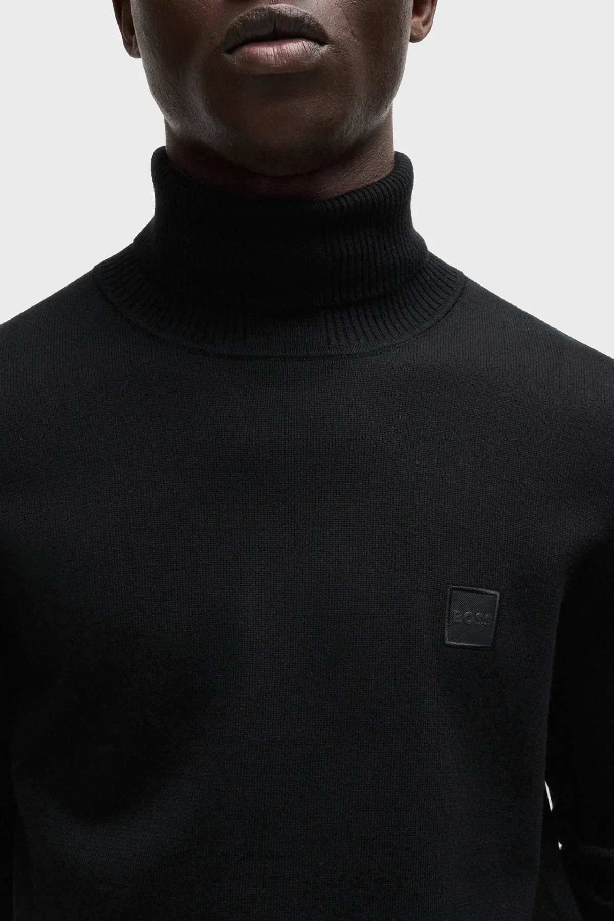 Boss Pamuklu Regular Fit Balıkçı Yaka Erkek Kazak 50527573 001 SİYAH - 9