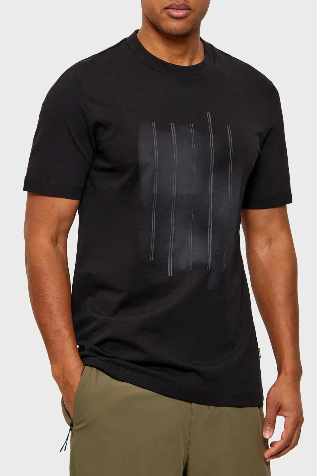 Boss Pamuklu Regular Fit Baskılı Bisiklet Yaka Erkek T Shirt 50559754 001 SİYAH - 1