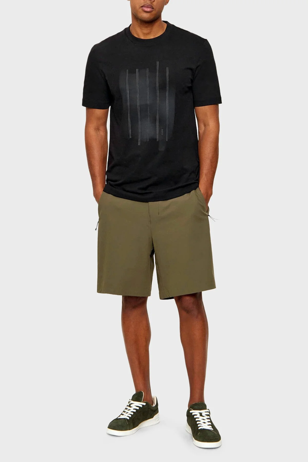 Boss Pamuklu Regular Fit Baskılı Bisiklet Yaka Erkek T Shirt 50559754 001 SİYAH - 2