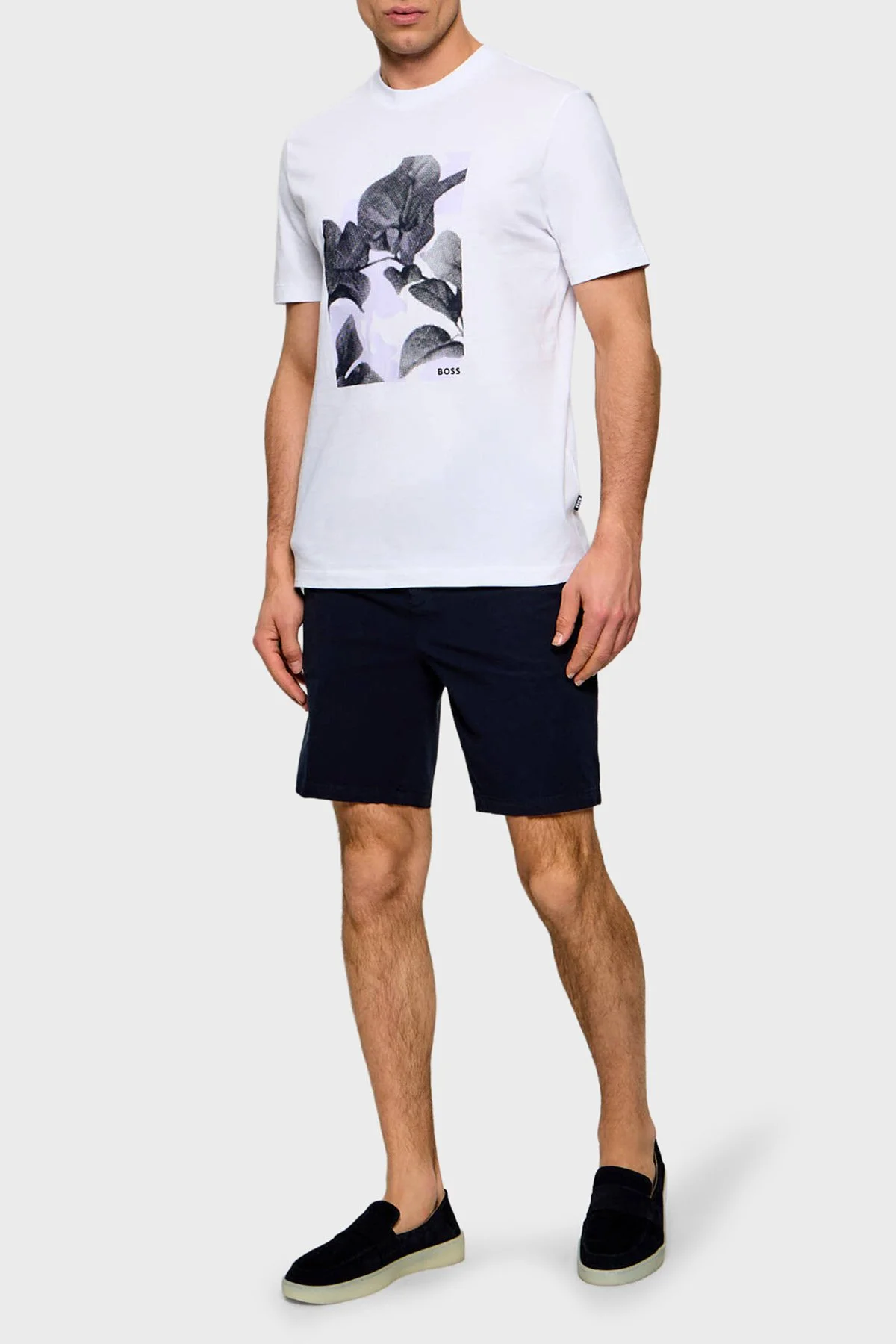 Boss Pamuklu Regular Fit Baskılı Bisiklet Yaka Erkek T Shirt 50559754 100 BEYAZ - 2