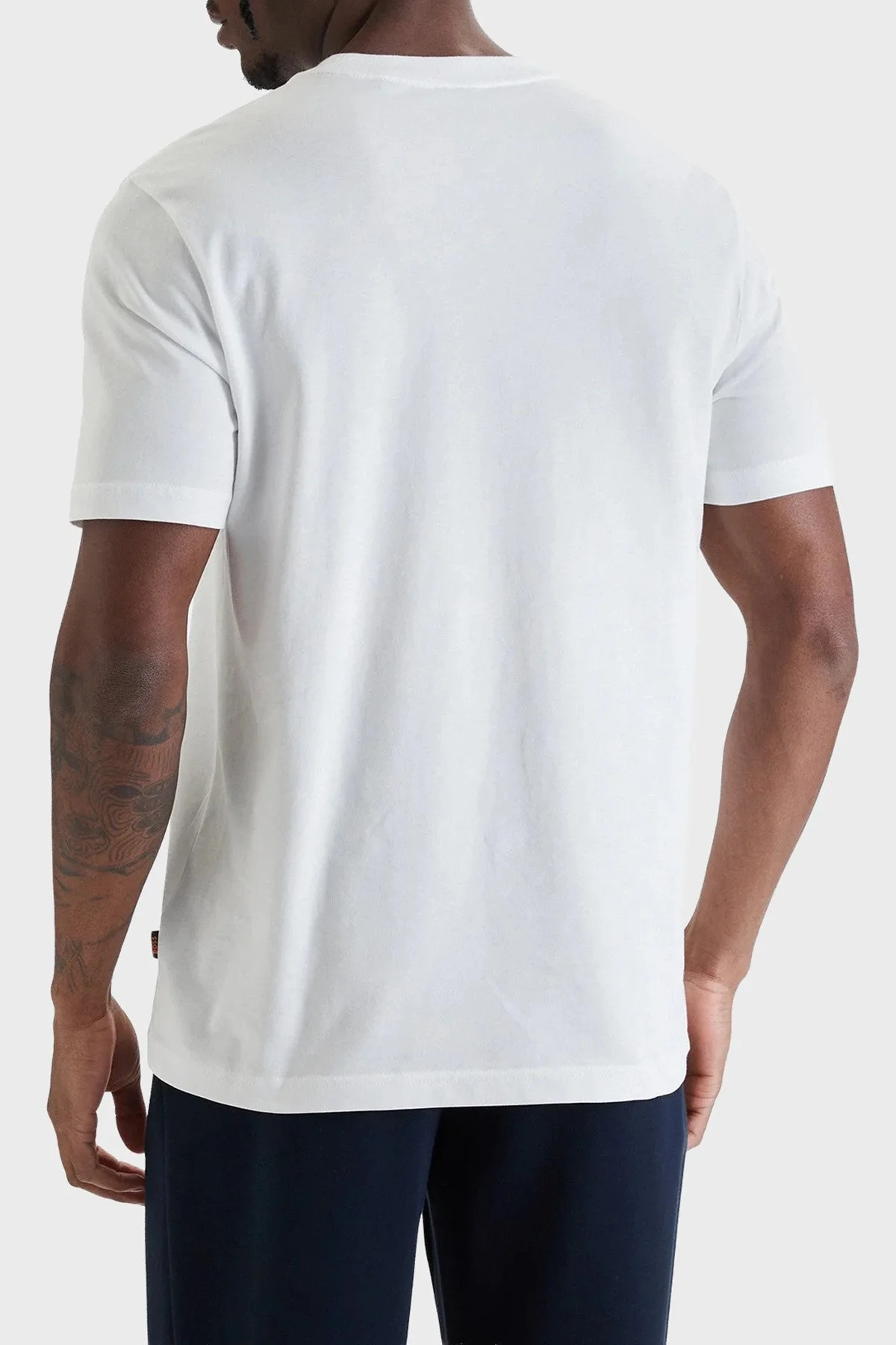 Boss Pamuklu Regular Fit Baskılı Bisiklet Yaka Erkek T Shirt 50561861 100 BEYAZ - 3