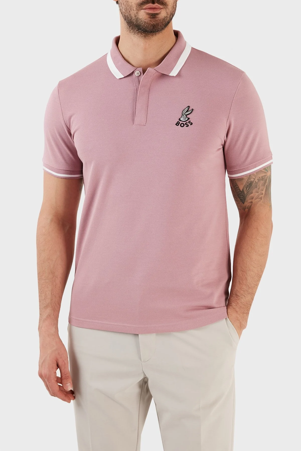 Boss Pamuklu Regular Fit Bisiklet Yaka Erkek Polo T Shirt 50485406 686 GÜL KURUSU - 1