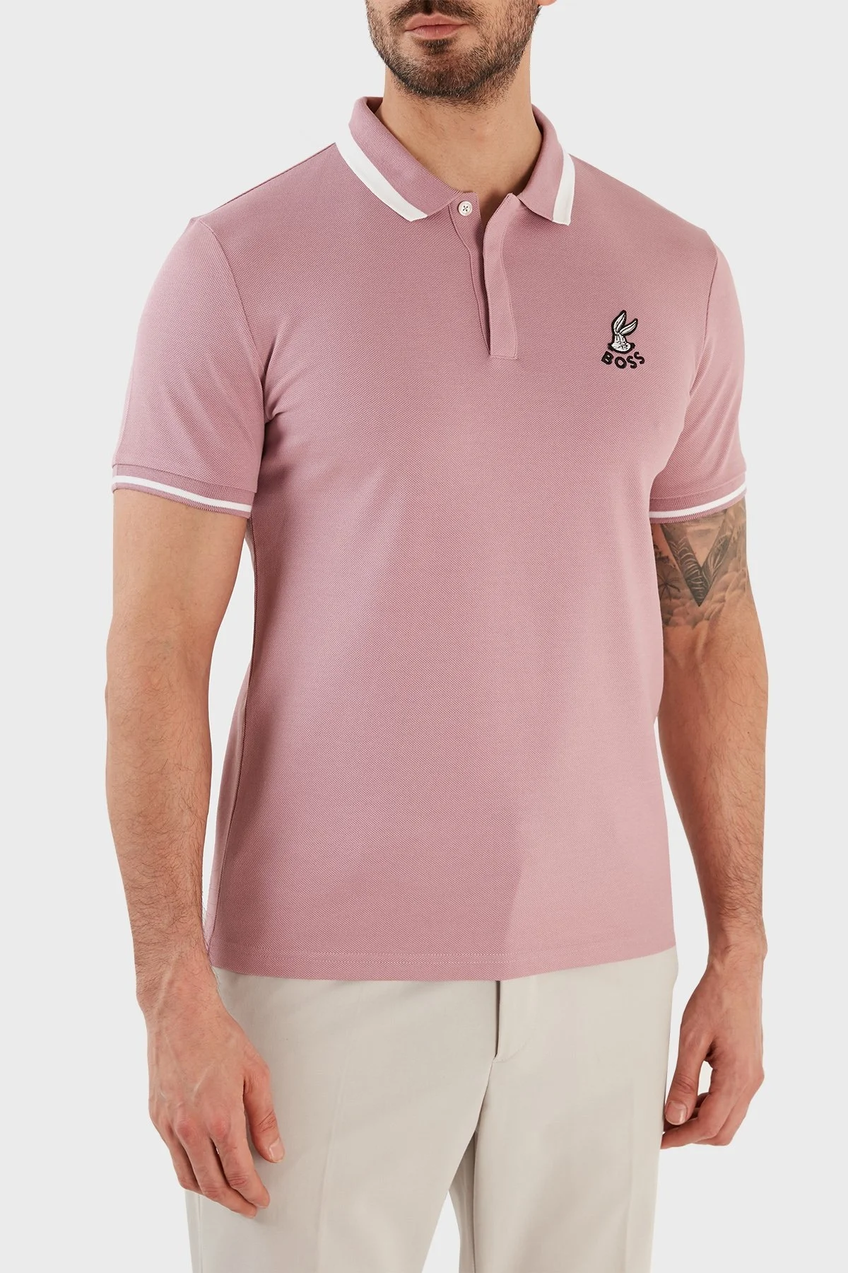 Boss Pamuklu Regular Fit Bisiklet Yaka Erkek Polo T Shirt 50485406 686 GÜL KURUSU - 2