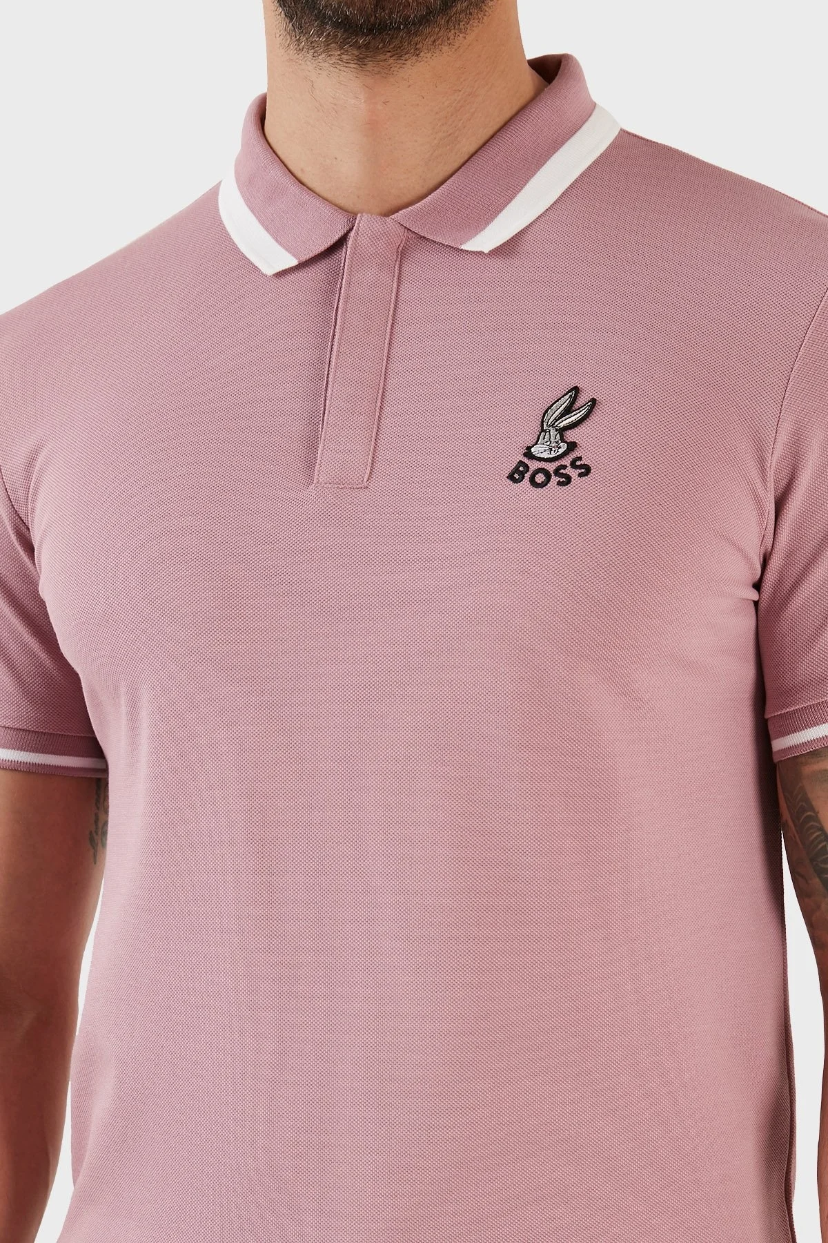 Boss Pamuklu Regular Fit Bisiklet Yaka Erkek Polo T Shirt 50485406 686 GÜL KURUSU - 3