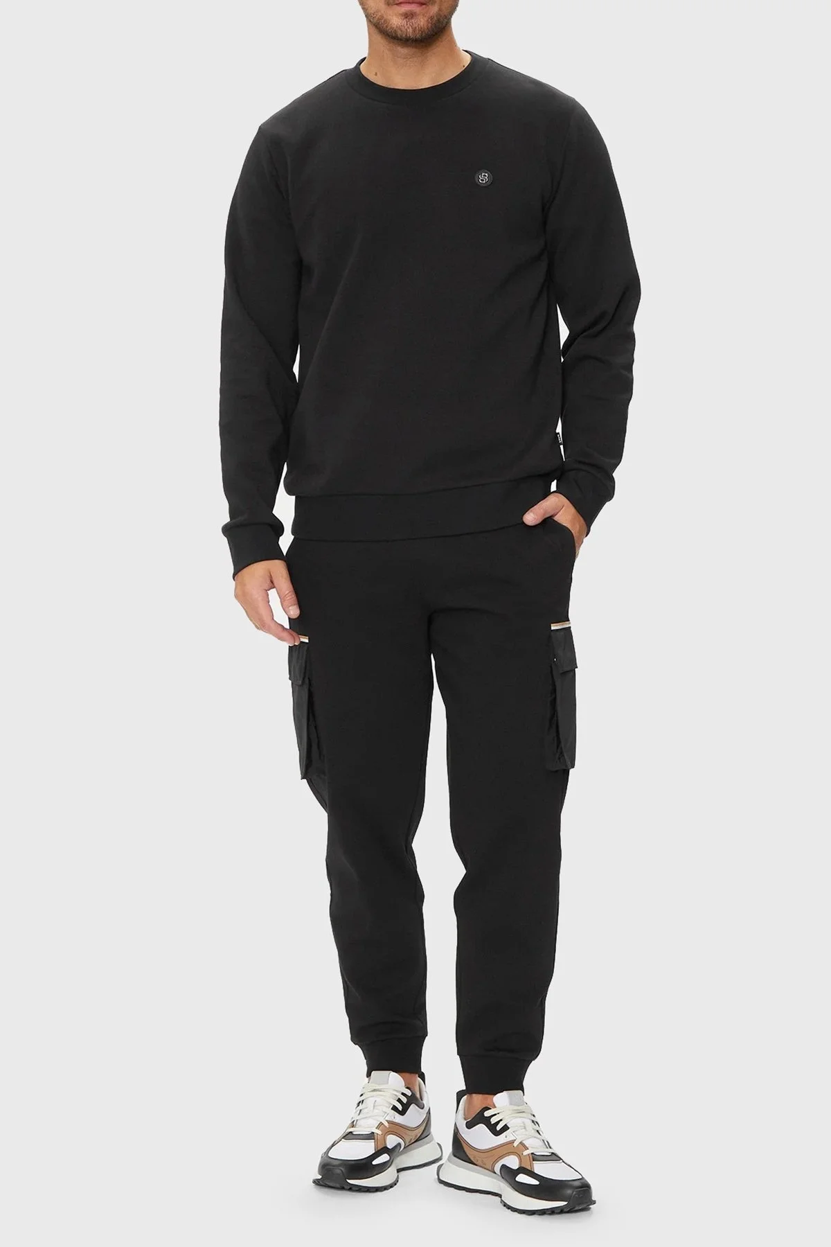 Boss Pamuklu Regular Fit Bisiklet Yaka Erkek Sweat 50520302 001 SİYAH - 3