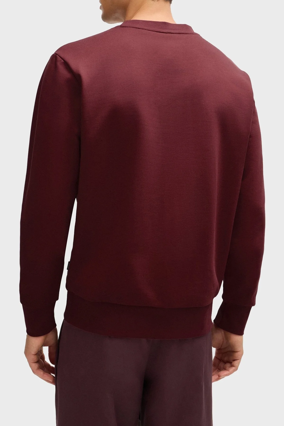 Boss Pamuklu Regular Fit Bisiklet Yaka Erkek Sweat 50521117 605 BORDO - 3