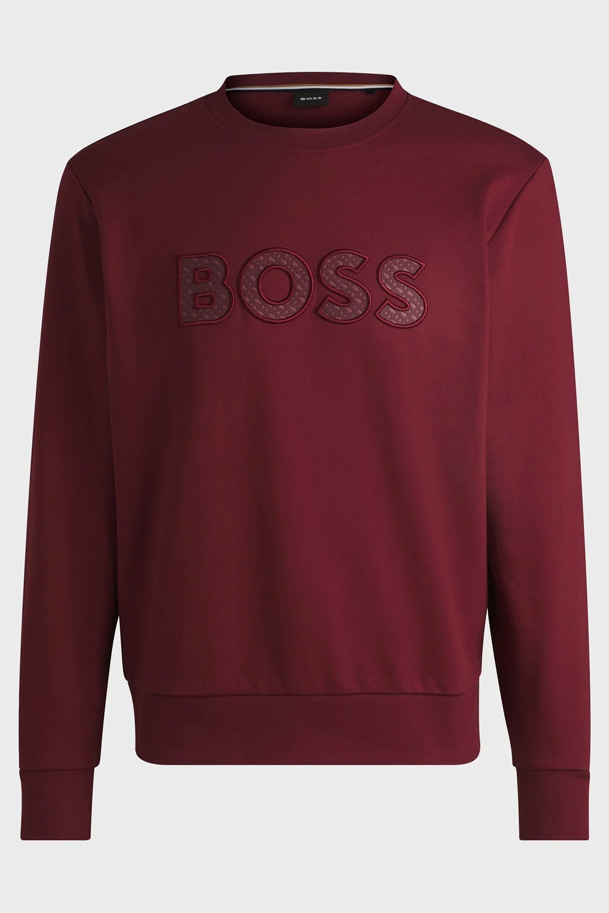 Boss Pamuklu Regular Fit Bisiklet Yaka Erkek Sweat 50521117 605 BORDO - 5