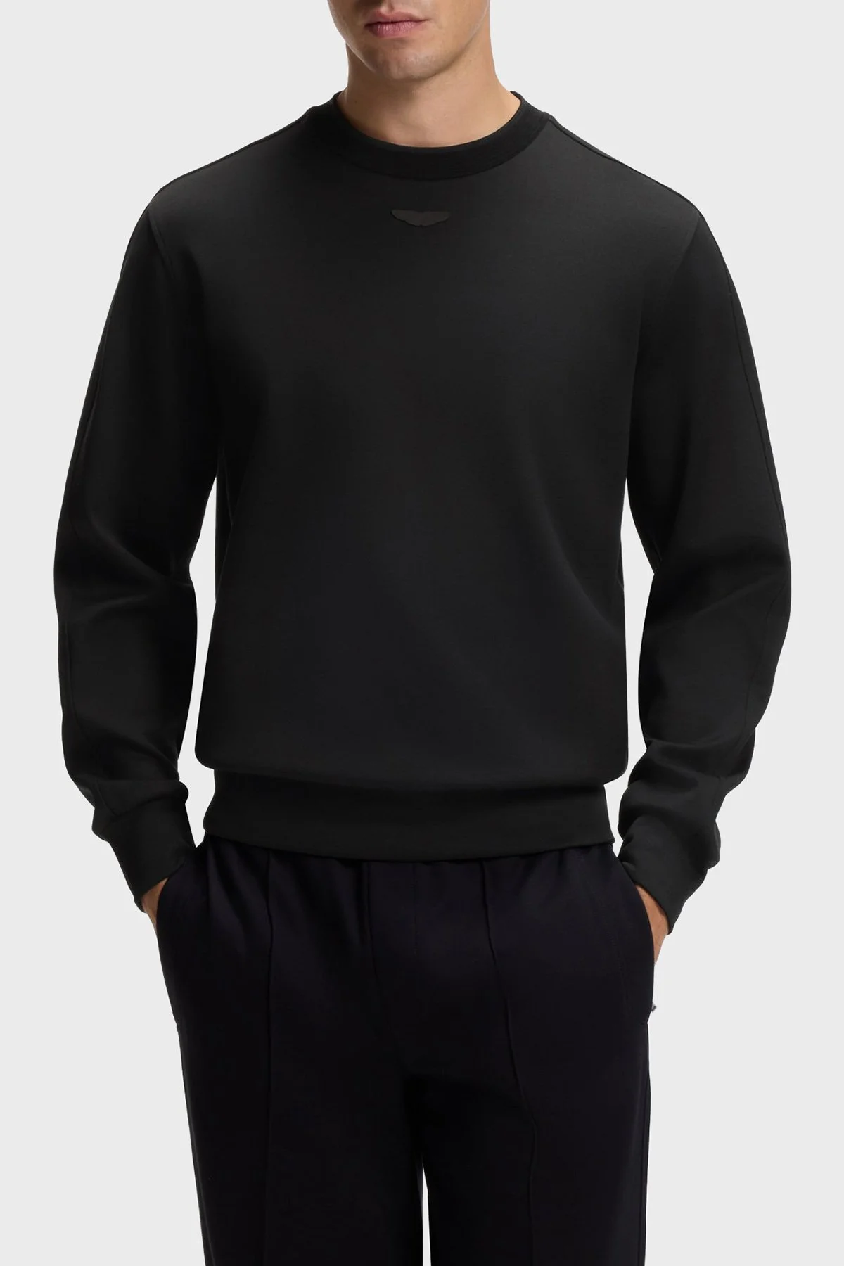 Boss Pamuklu Regular Fit Bisiklet Yaka Erkek Sweat 50565041 001 Siyah - 1