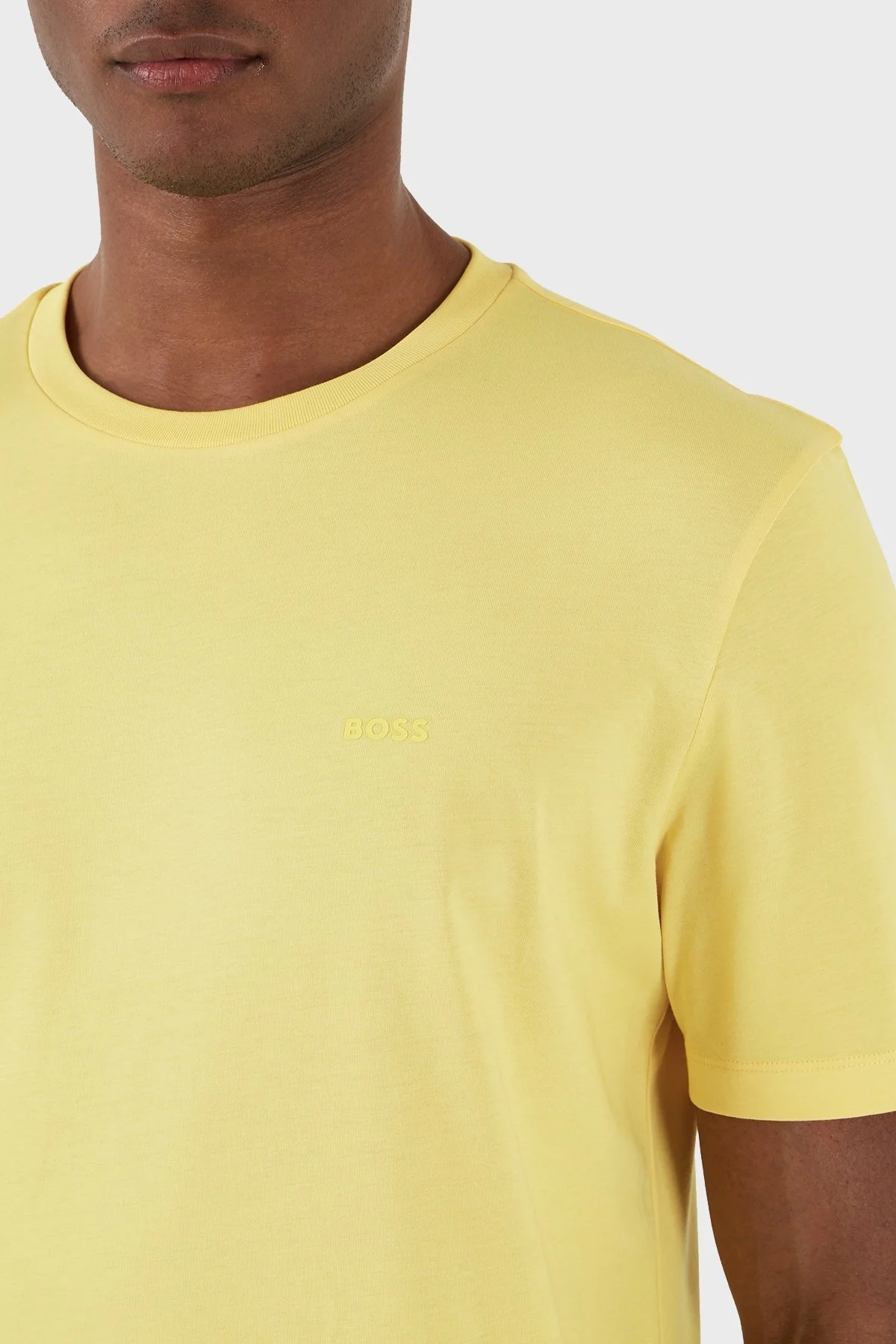 Boss Pamuklu Regular Fit Bisiklet Yaka Erkek T Shirt 50468347 755 SARI - 10