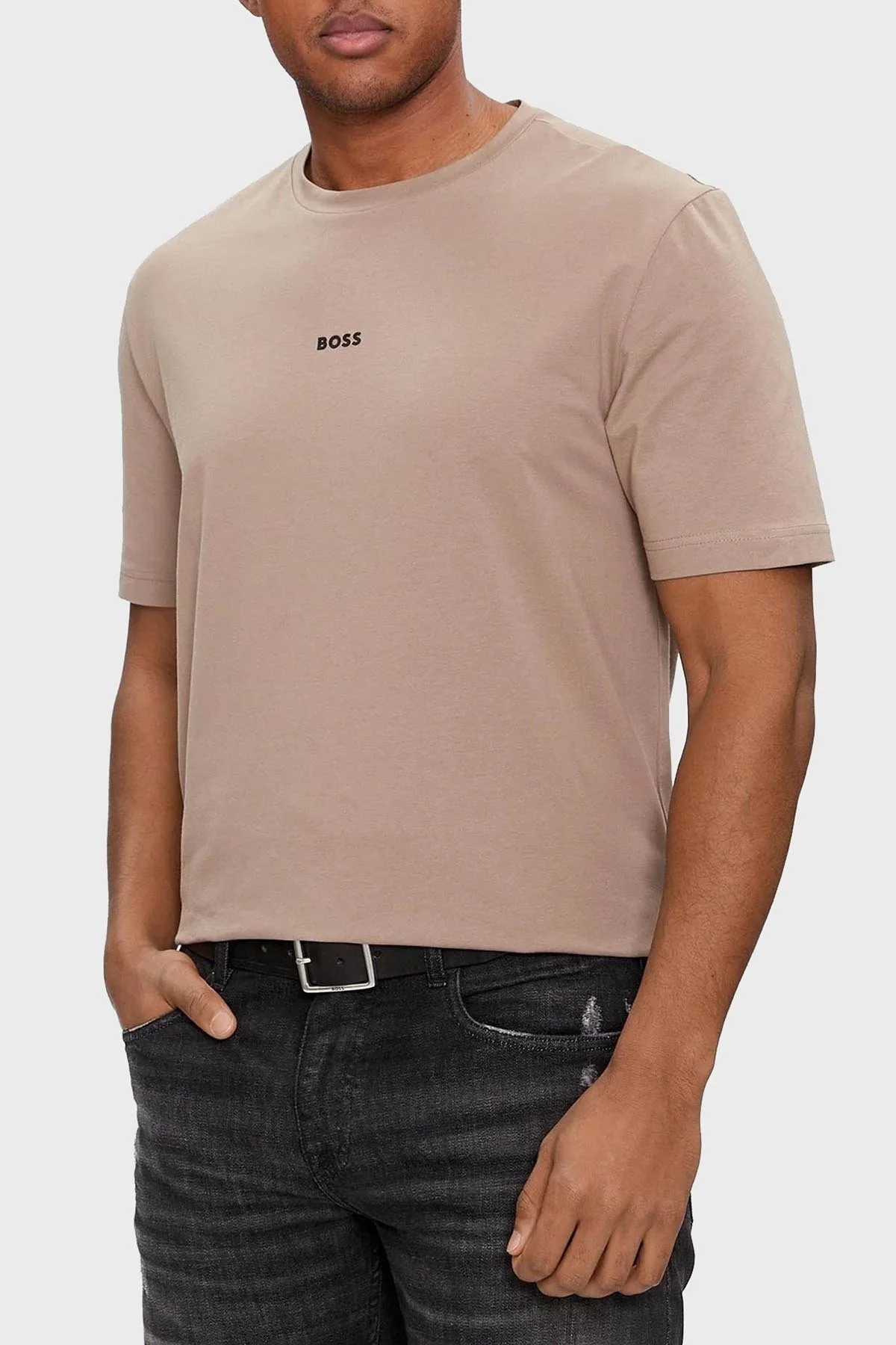 Boss Pamuklu Regular Fit Bisiklet Yaka Erkek T Shirt 50473278 246 SÜTLÜ KAHVE - 1