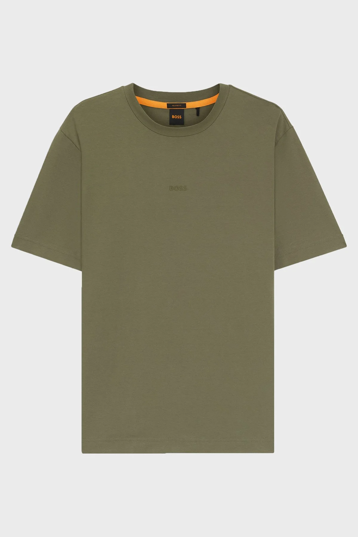 Boss Pamuklu Regular Fit Bisiklet Yaka Erkek T Shirt 50473278 342 HAKİ - 5