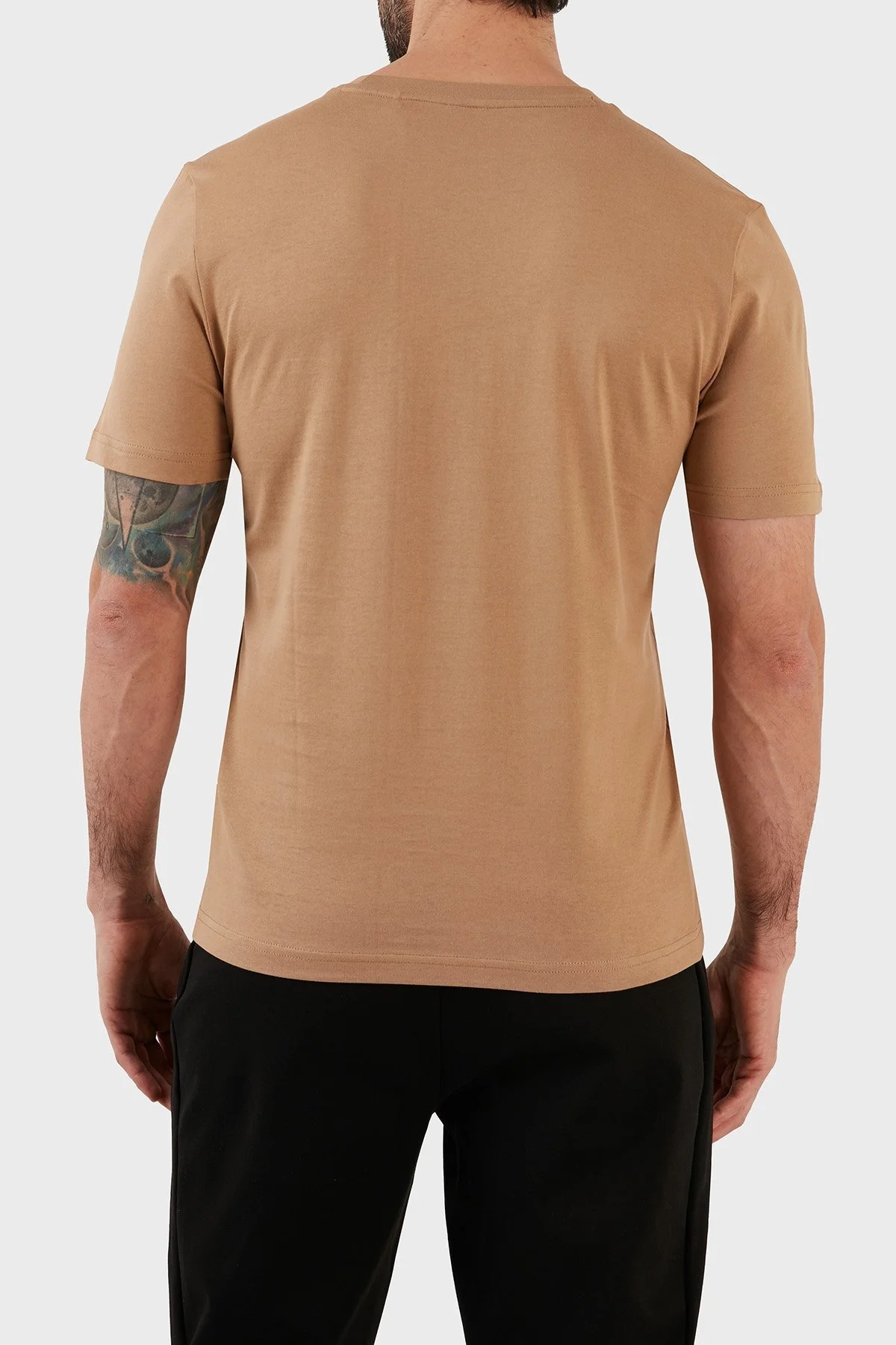 Boss Pamuklu Regular Fit Bisiklet Yaka Erkek T Shirt 50481611 260 BEJ - 6