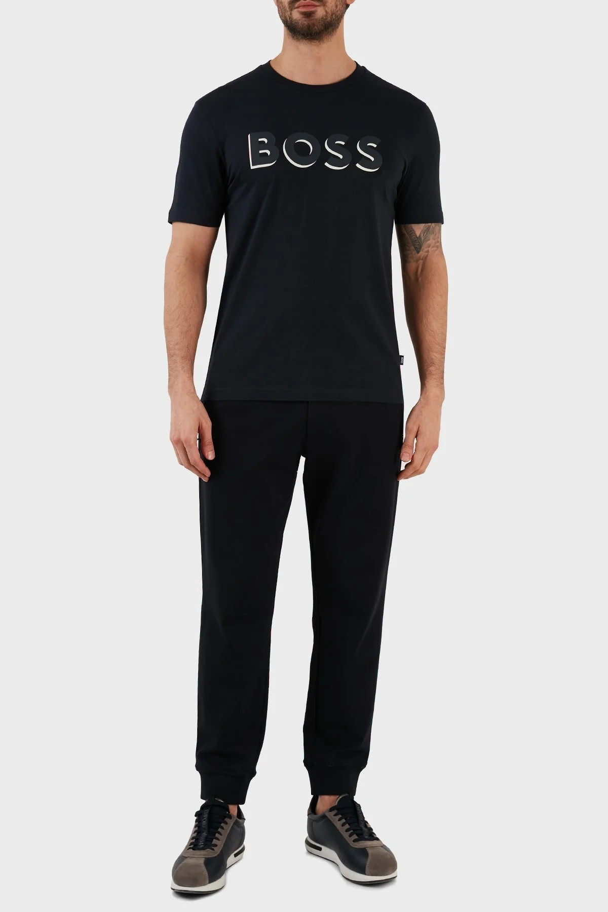 Boss Pamuklu Regular Fit Bisiklet Yaka Erkek T Shirt 50481611 404 LACİVERT - 3