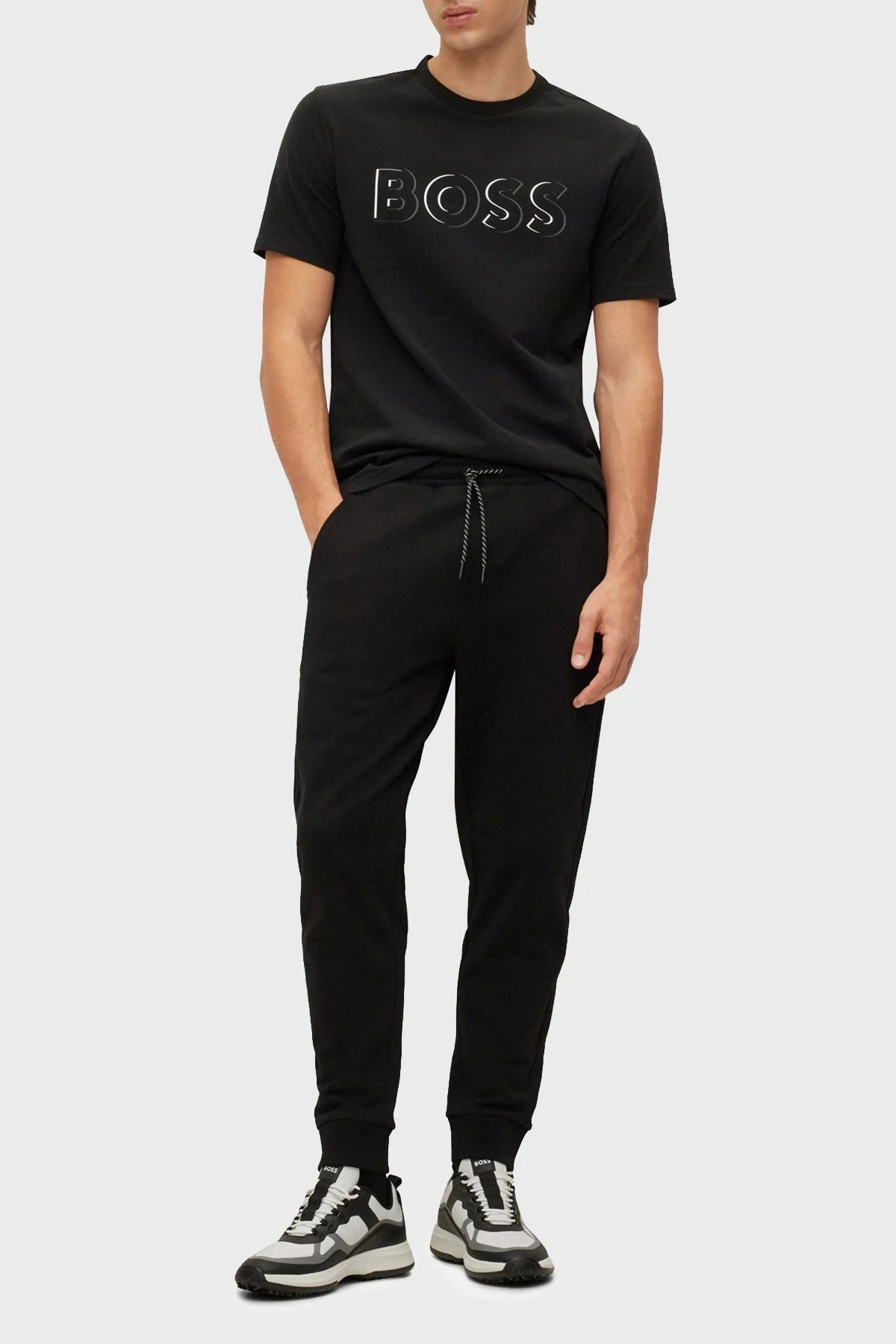 Boss Pamuklu Regular Fit Bisiklet Yaka Erkek T Shirt 50483768 001 SİYAH - 2