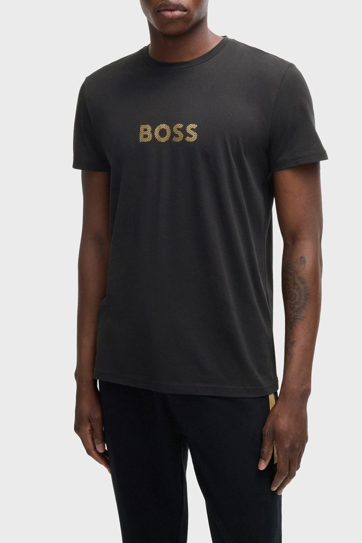Boss Pamuklu Regular Fit Bisiklet Yaka Erkek T Shirt 50484328 006 SİYAH - 1