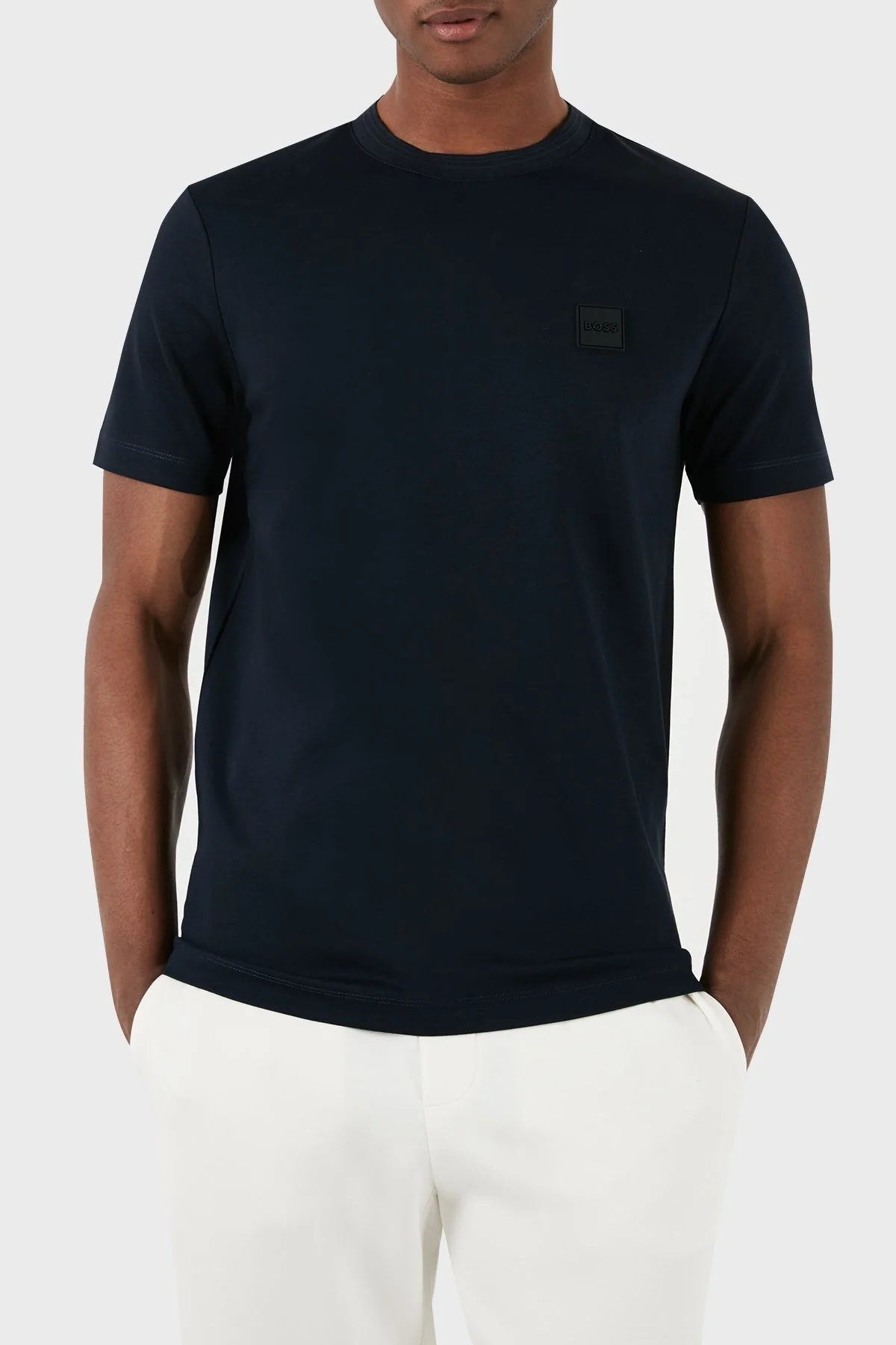 Boss Pamuklu Regular Fit Bisiklet Yaka Erkek T Shirt 50485158 405 LACİVERT - 4