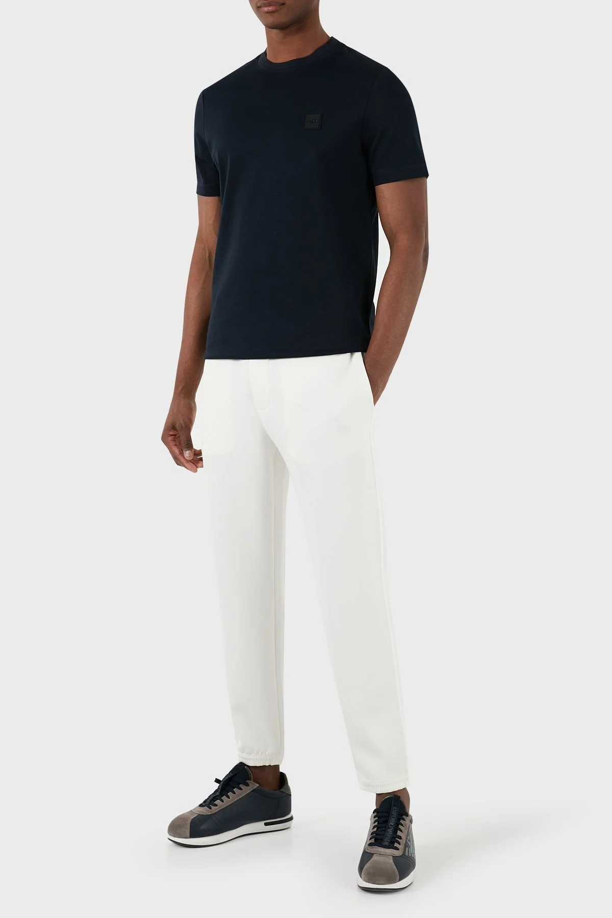 Boss Pamuklu Regular Fit Bisiklet Yaka Erkek T Shirt 50485158 405 LACİVERT - 11