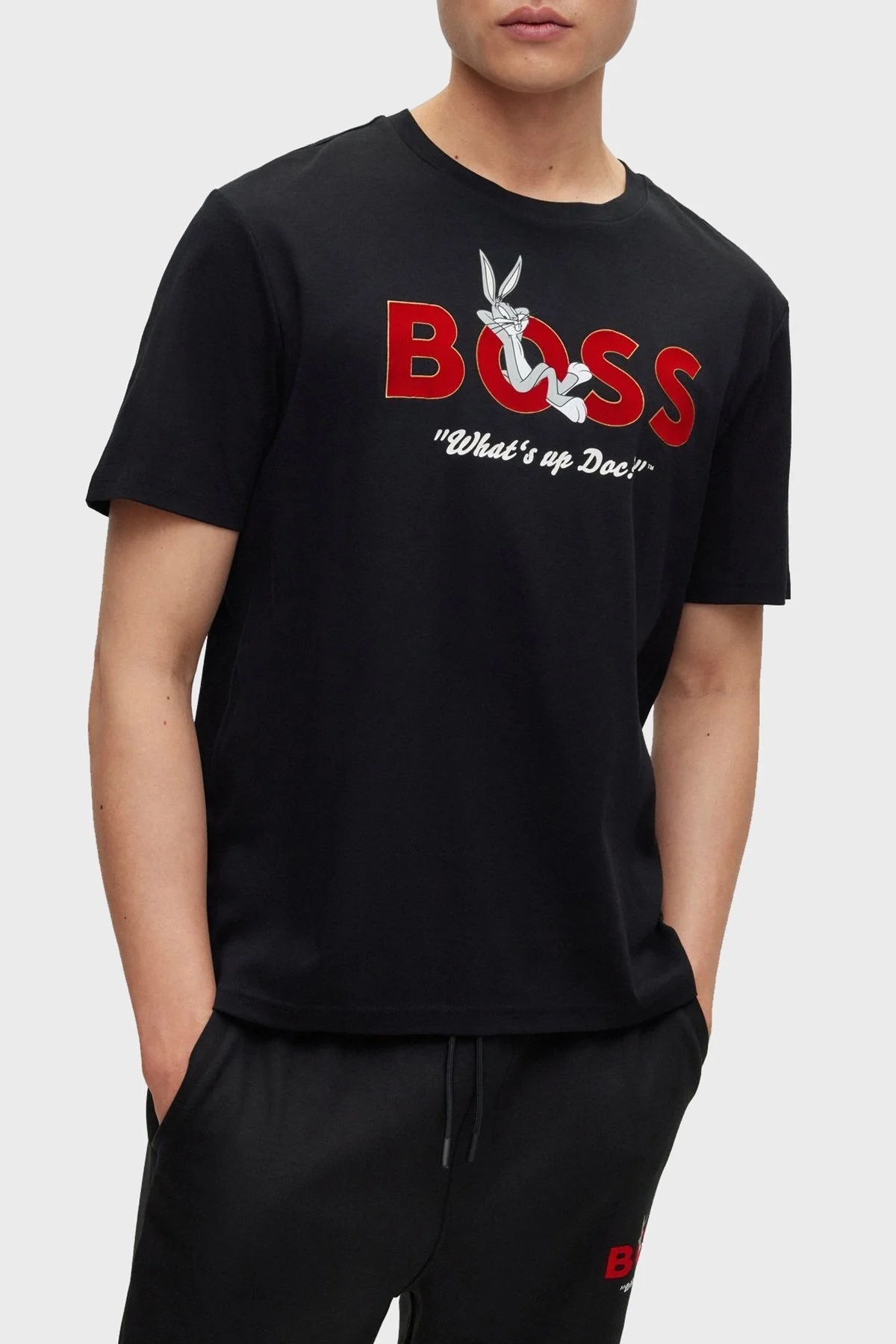 Boss Pamuklu Regular Fit Bisiklet Yaka Erkek T Shirt 50485386 001 SİYAH - 1