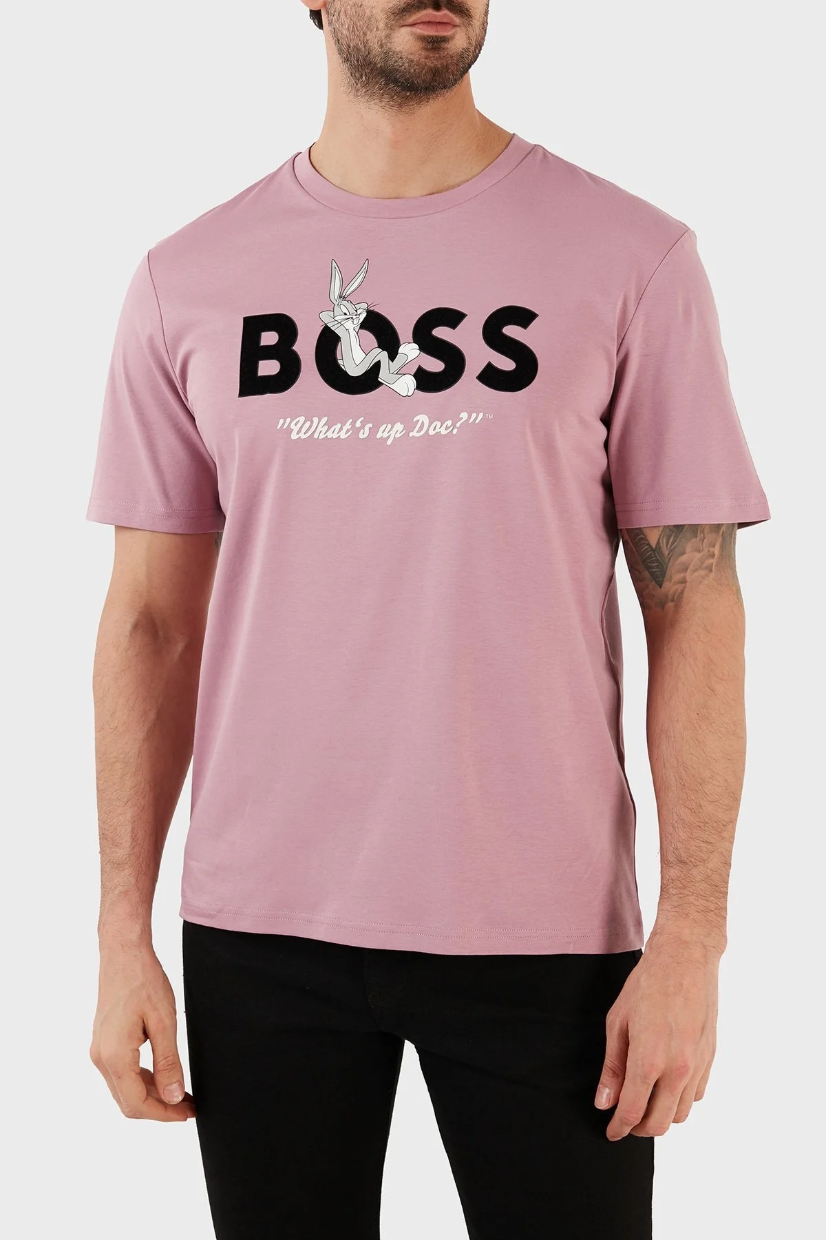 Boss Pamuklu Regular Fit Bisiklet Yaka Erkek T Shirt 50485386 686 GÜL KURUSU - 1