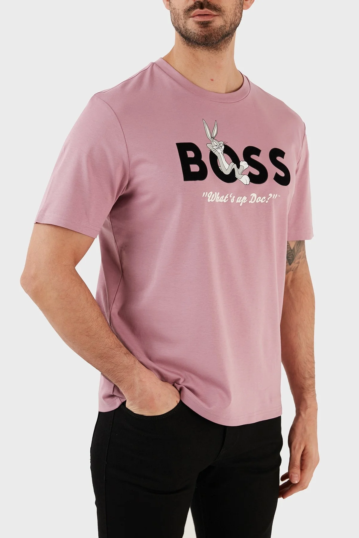 Boss Pamuklu Regular Fit Bisiklet Yaka Erkek T Shirt 50485386 686 GÜL KURUSU - 2
