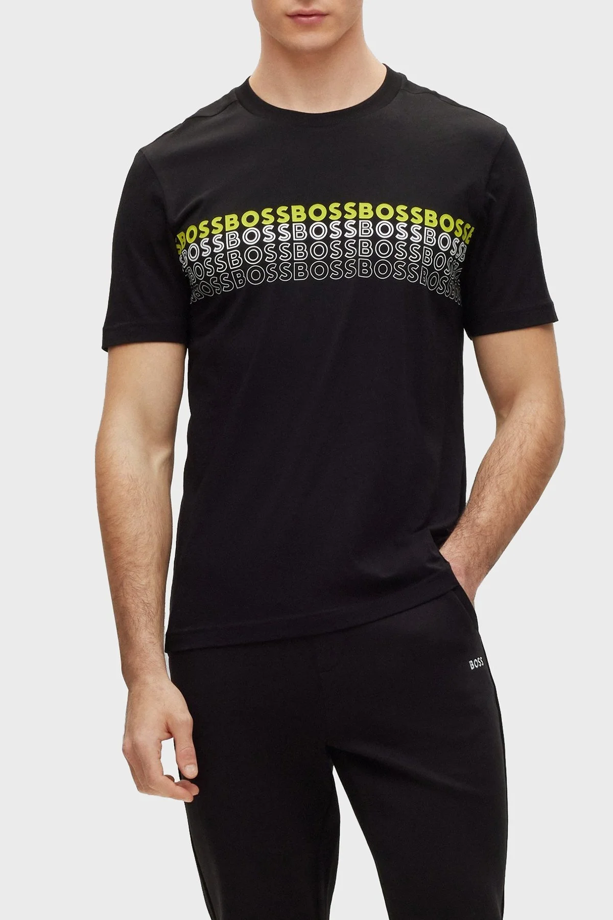 Boss Pamuklu Regular Fit Bisiklet Yaka Erkek T Shirt 50488785 001 SİYAH - 1