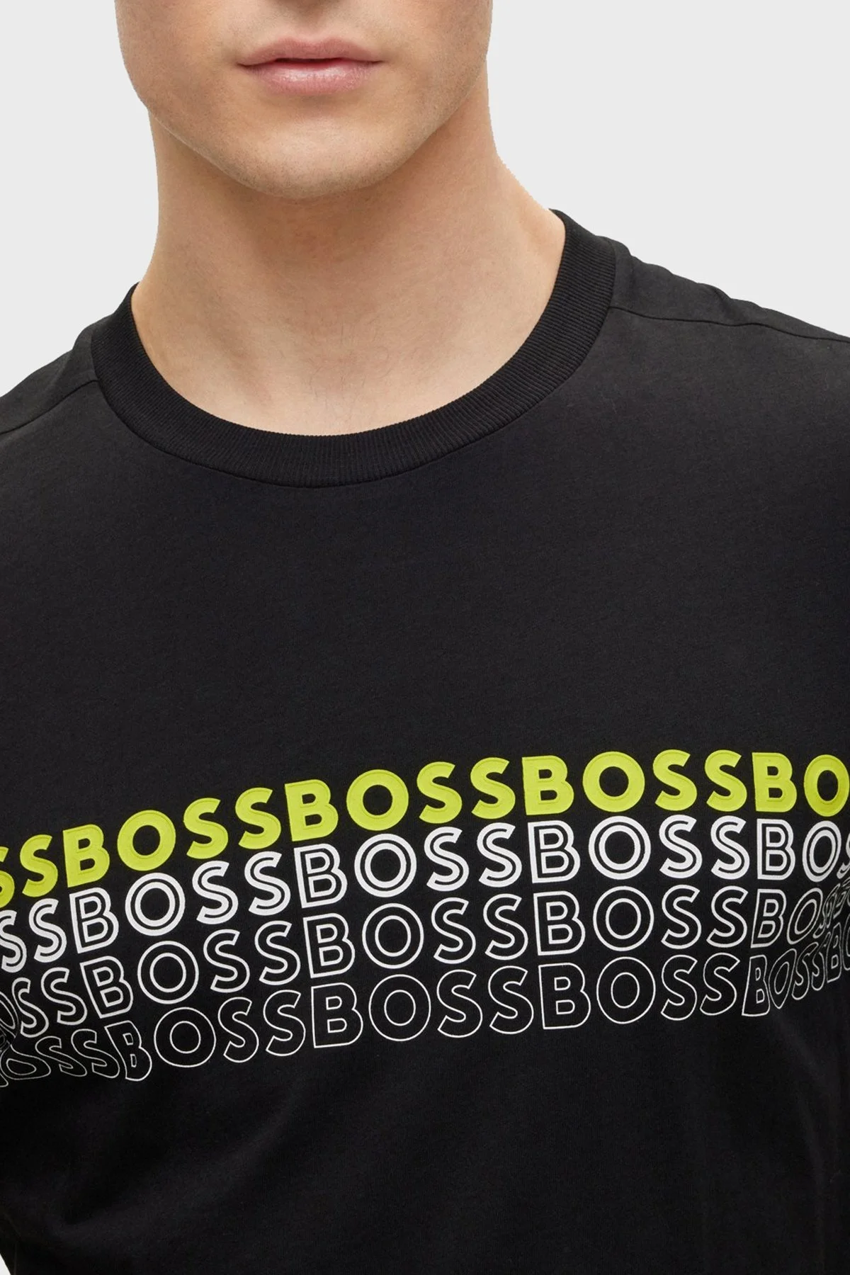 Boss Pamuklu Regular Fit Bisiklet Yaka Erkek T Shirt 50488785 001 SİYAH - 3