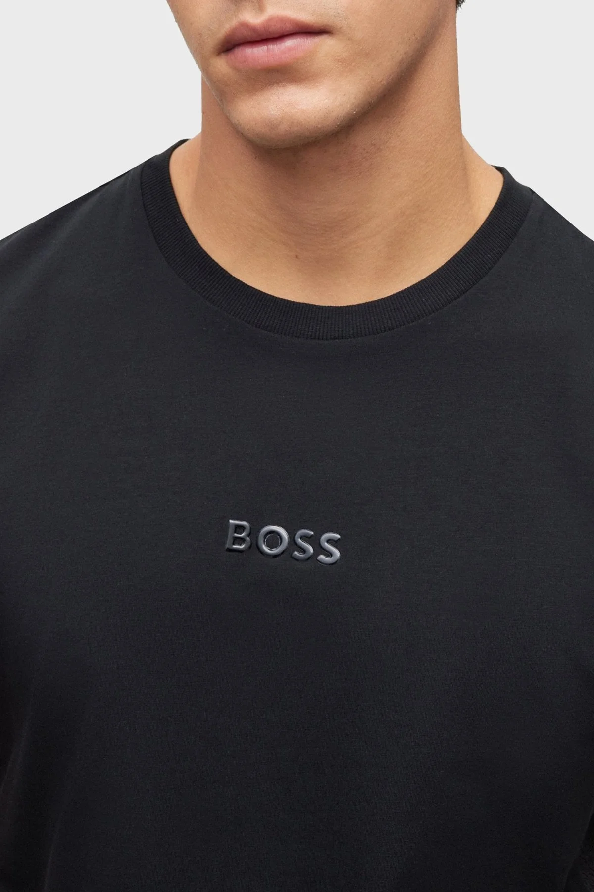 Boss Pamuklu Regular Fit Bisiklet Yaka Erkek T Shirt 50488794 001 SİYAH - 4