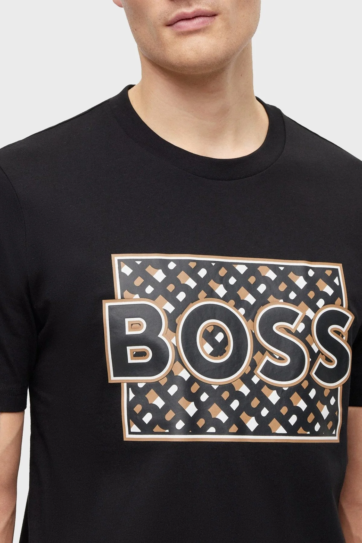 Boss Pamuklu Regular Fit Bisiklet Yaka Erkek T Shirt 50489334 001 SİYAH - 4