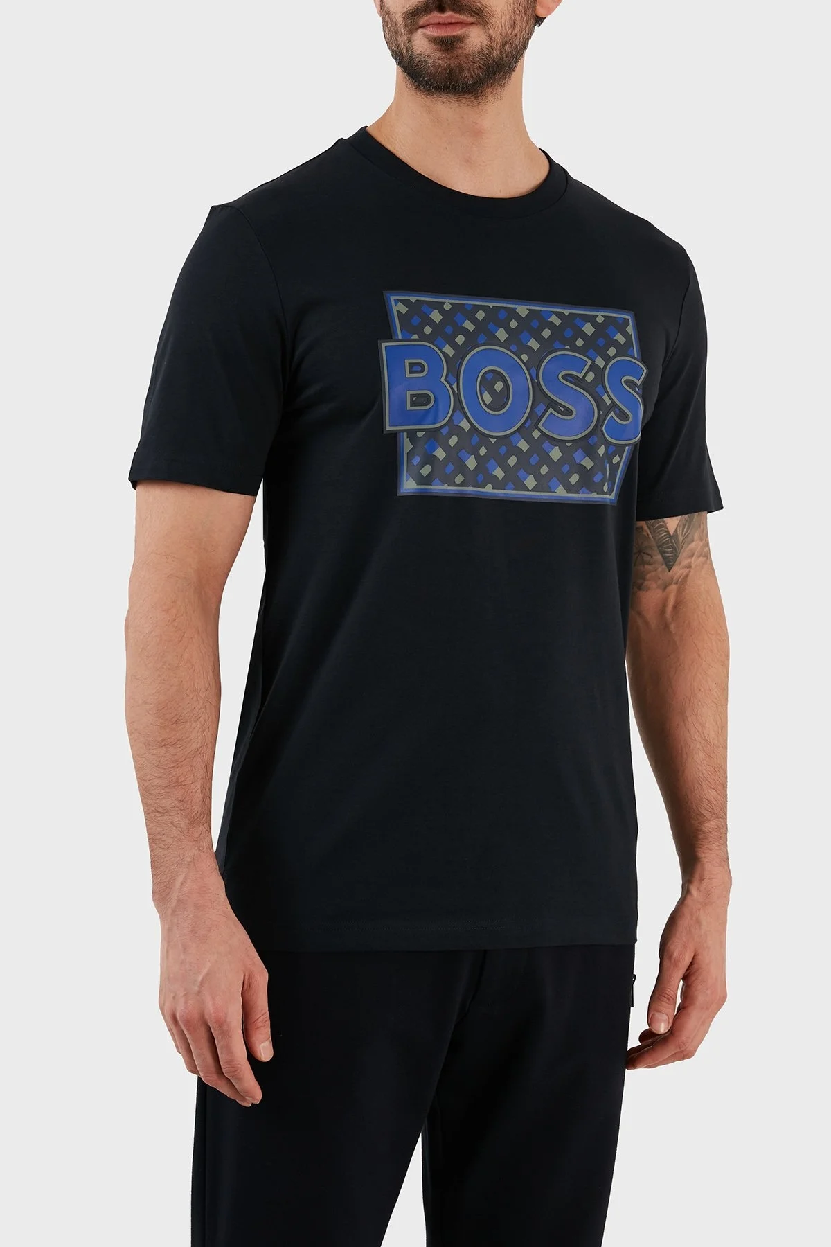 Boss Pamuklu Regular Fit Bisiklet Yaka Erkek T Shirt 50489334 404 LACİVERT - 2