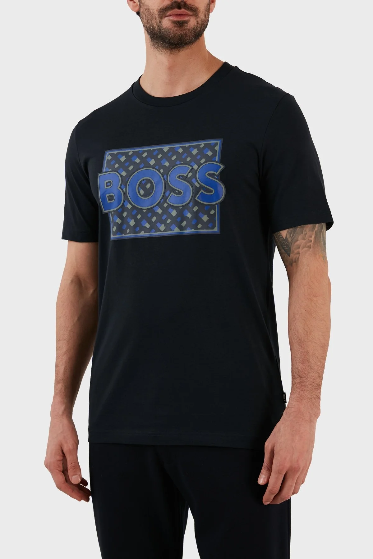 Boss Pamuklu Regular Fit Bisiklet Yaka Erkek T Shirt 50489334 404 LACİVERT - 4