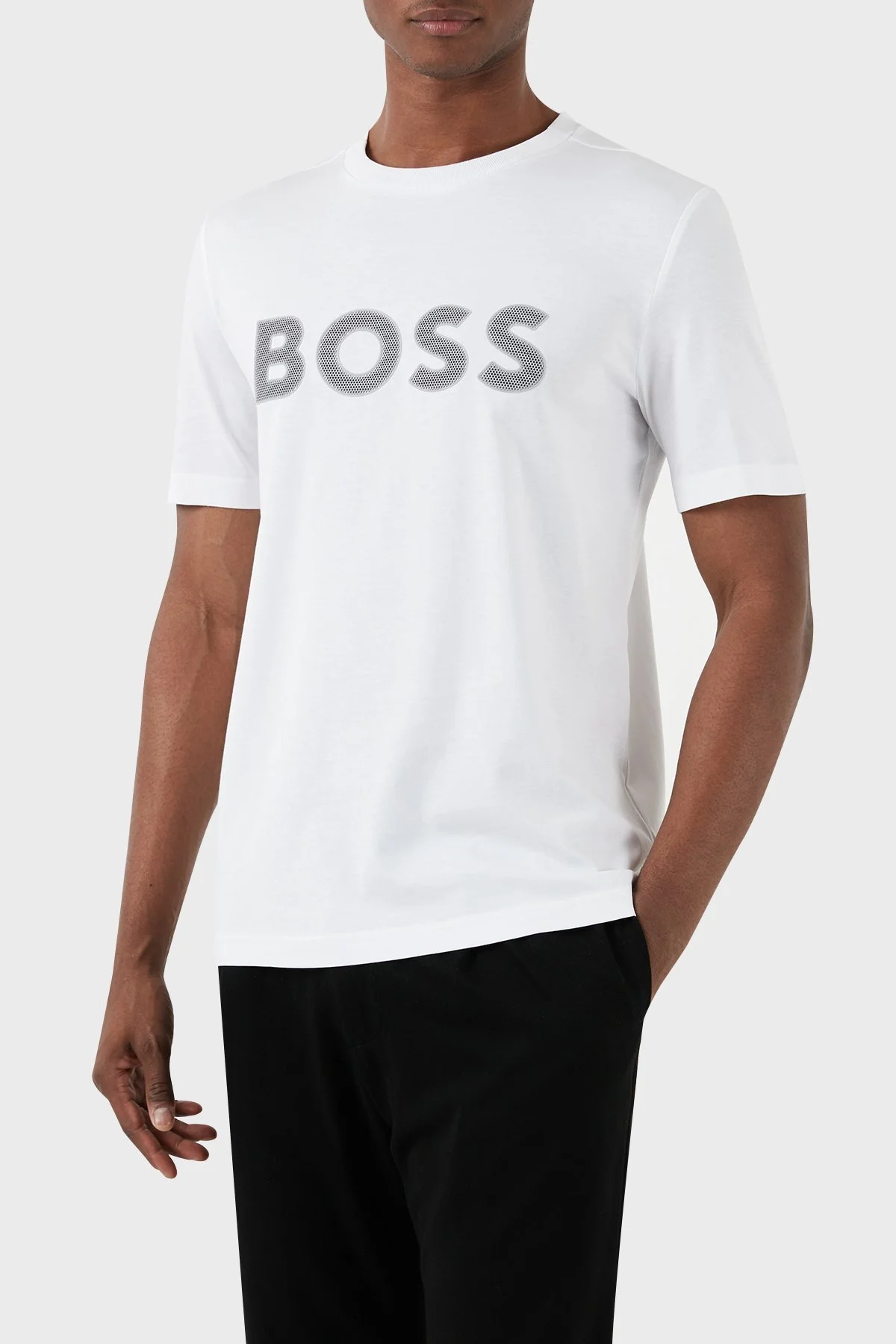 Boss Pamuklu Regular Fit Bisiklet Yaka Erkek T Shirt 50512866 100 BEYAZ - 1
